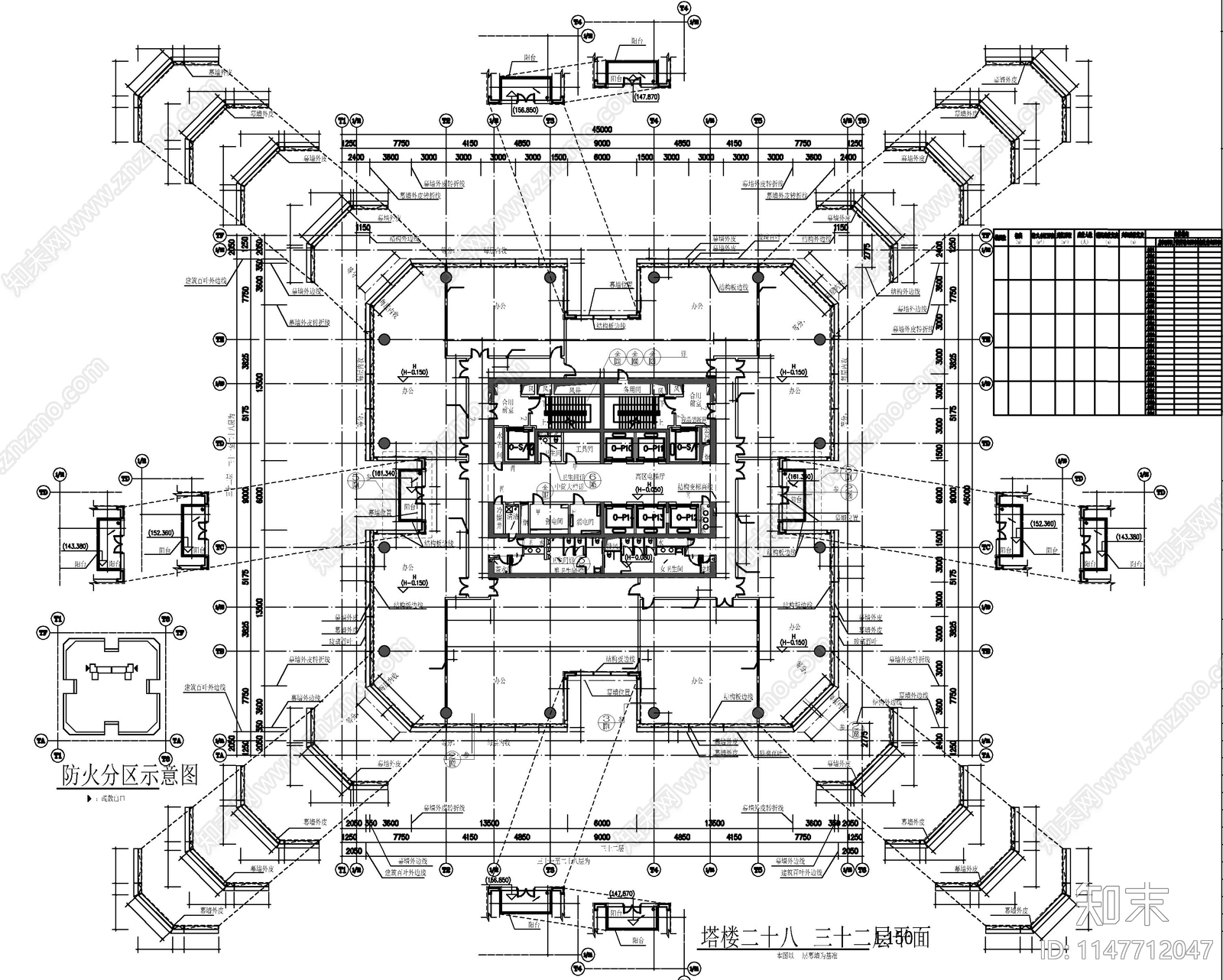 6套超高层建筑cad施工图下载【ID:1147712047】