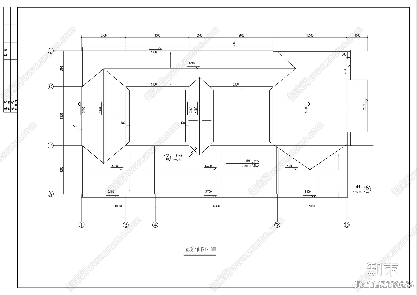 徽派农家饭庄建筑cad施工图下载【ID:1147339984】