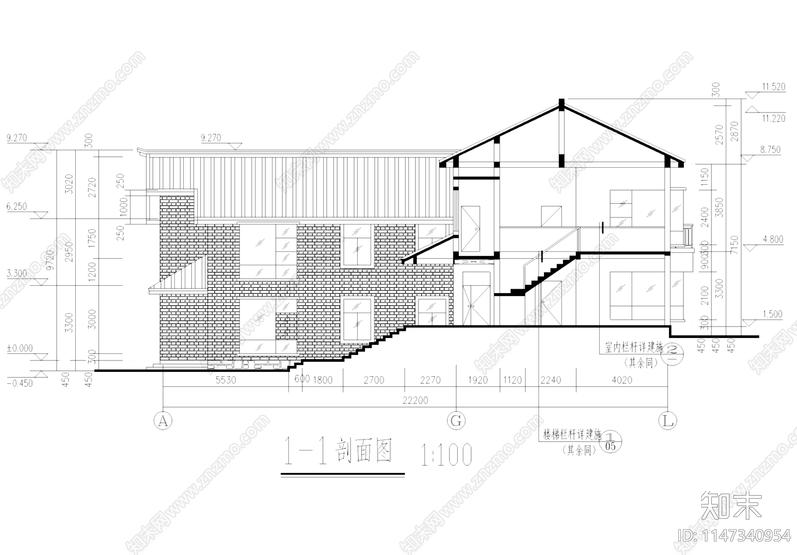 遵义中式民居度假宾馆民宿建筑cad施工图下载【ID:1147340954】