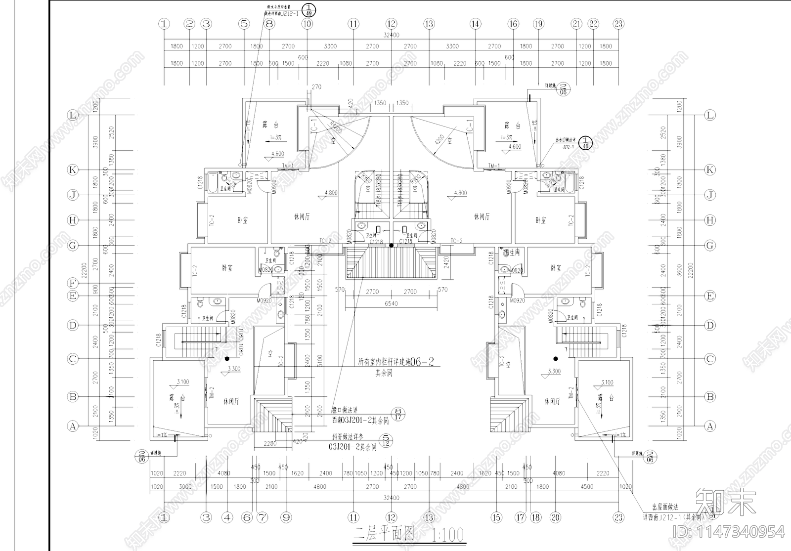 遵义中式民居度假宾馆民宿建筑cad施工图下载【ID:1147340954】