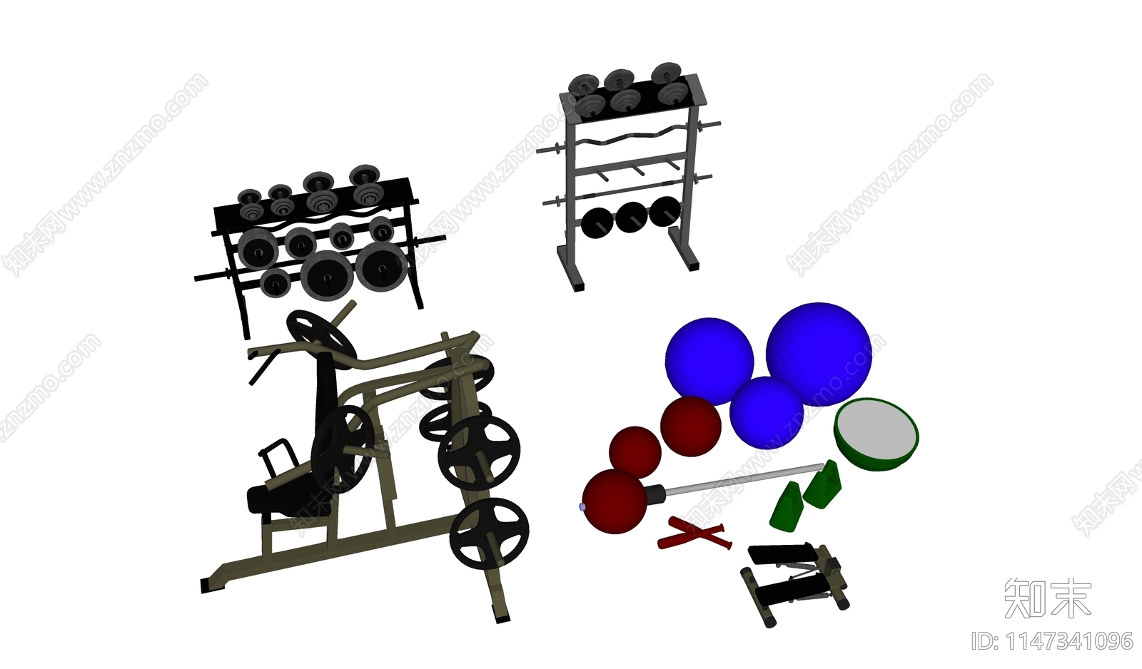 现代健身器械SU模型下载【ID:1147341096】