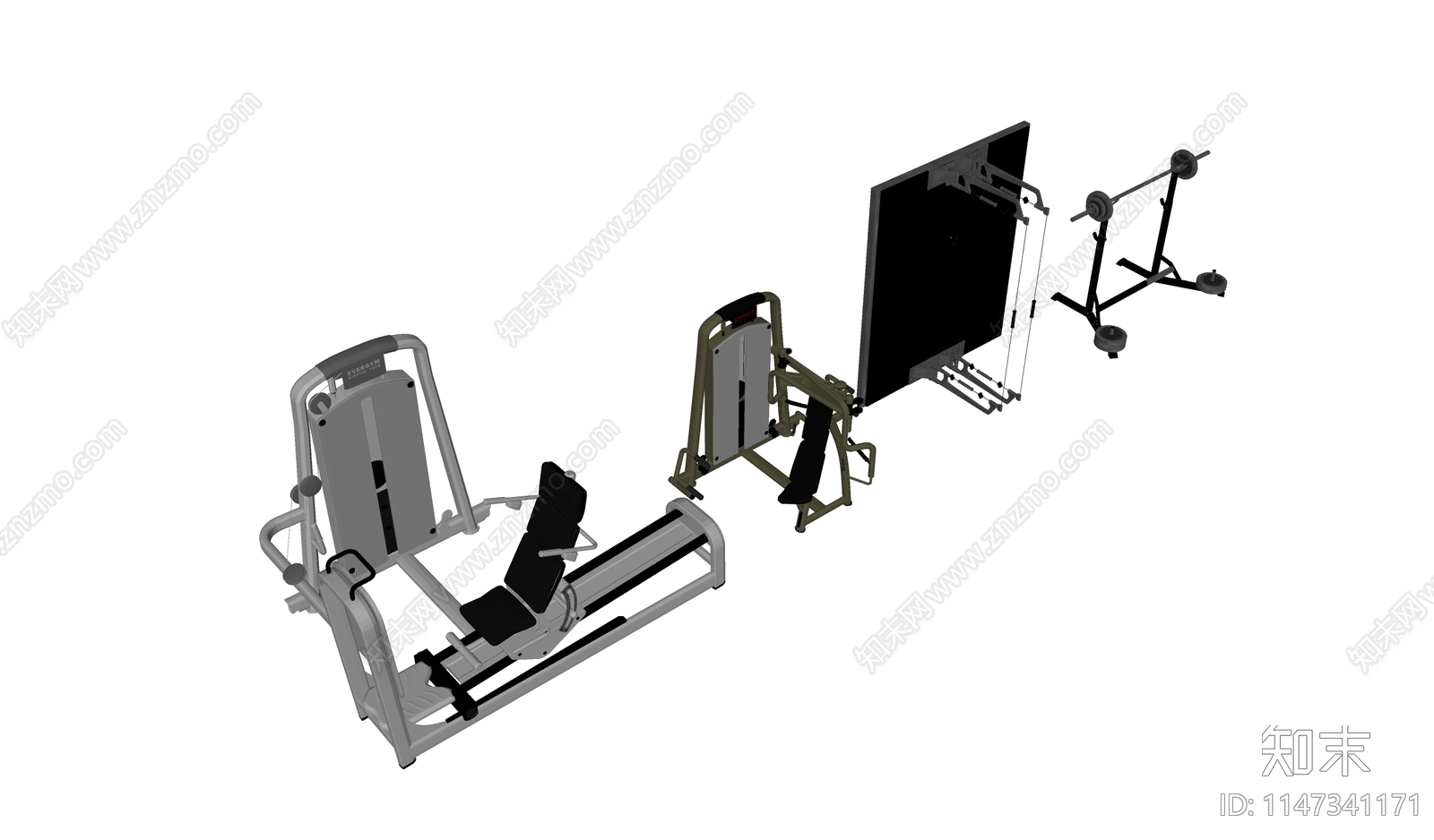 现代健身器械SU模型下载【ID:1147341171】