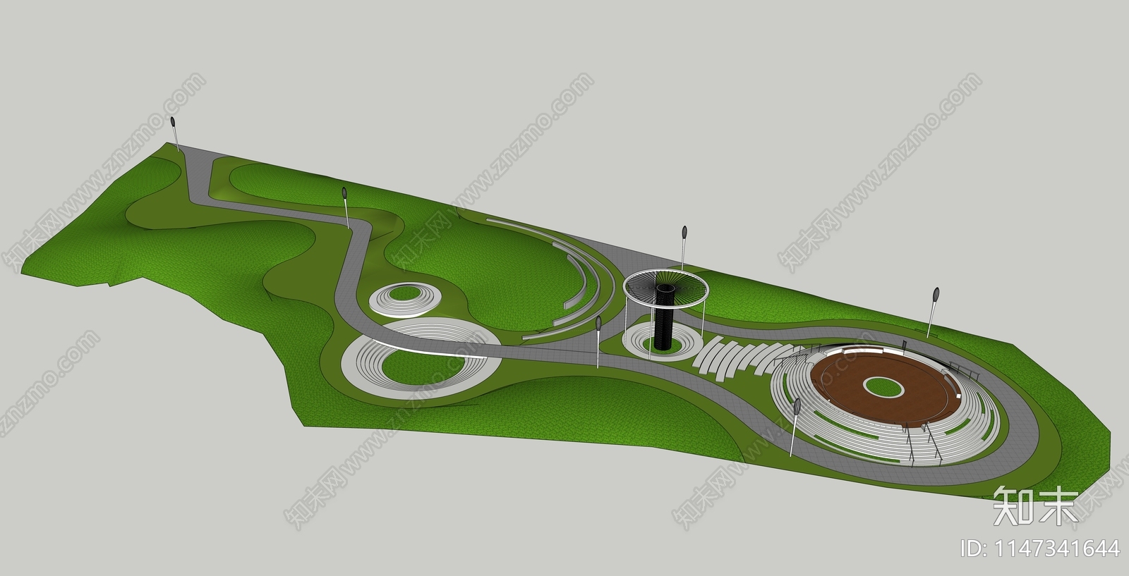 现代口袋公园SU模型下载【ID:1147341644】