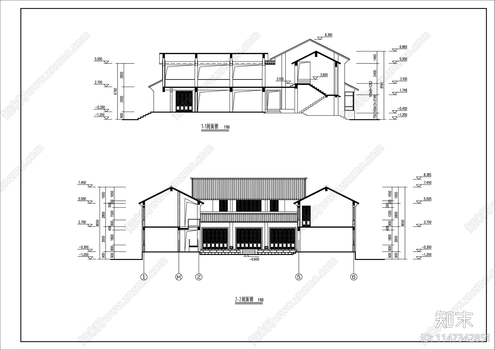 云南民居式餐厅建筑cad施工图下载【ID:1147342851】