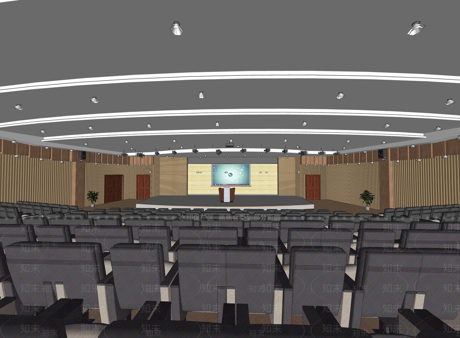 音乐厅报告厅SU模型下载【ID:1147343461】