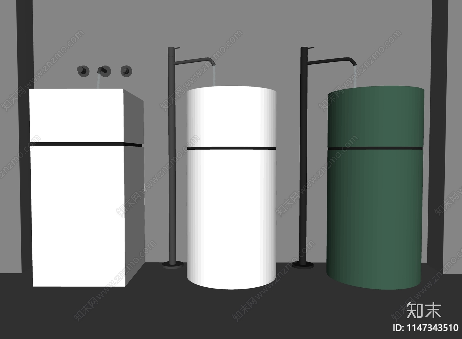 现代洗手台盆SU模型下载【ID:1147343510】