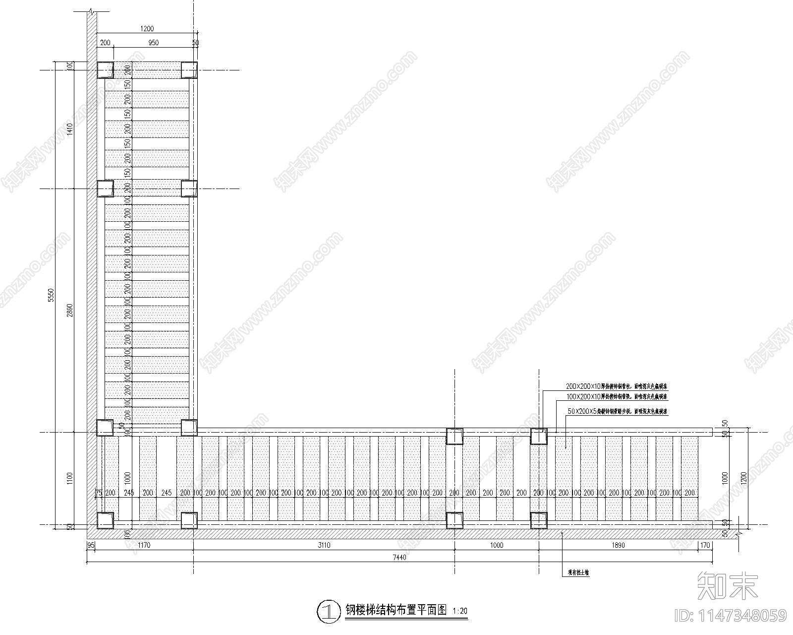 室外楼梯与台阶做法cad施工图下载【ID:1147348059】