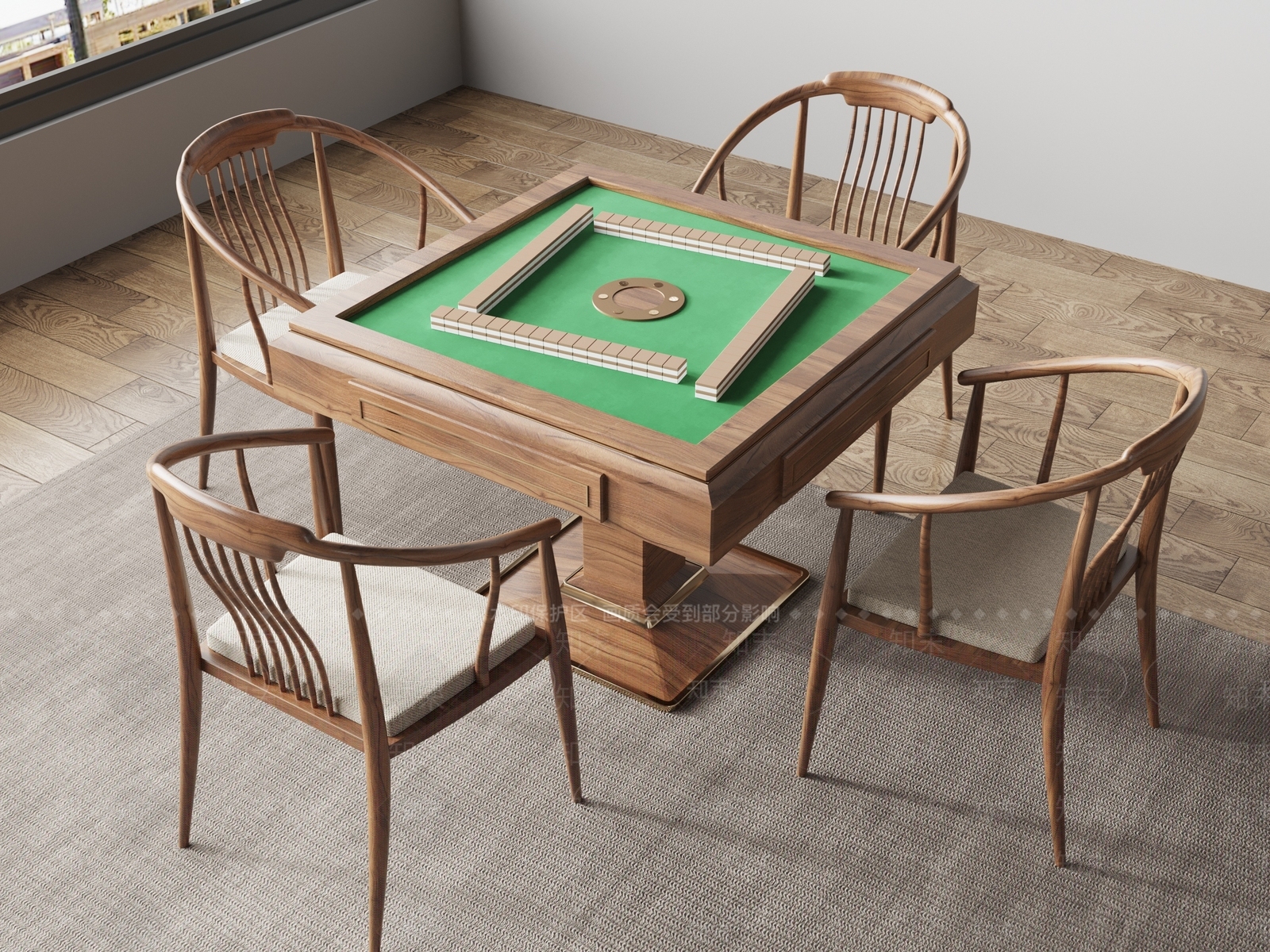 新中式棋牌桌SU模型下载【ID:1147355867】