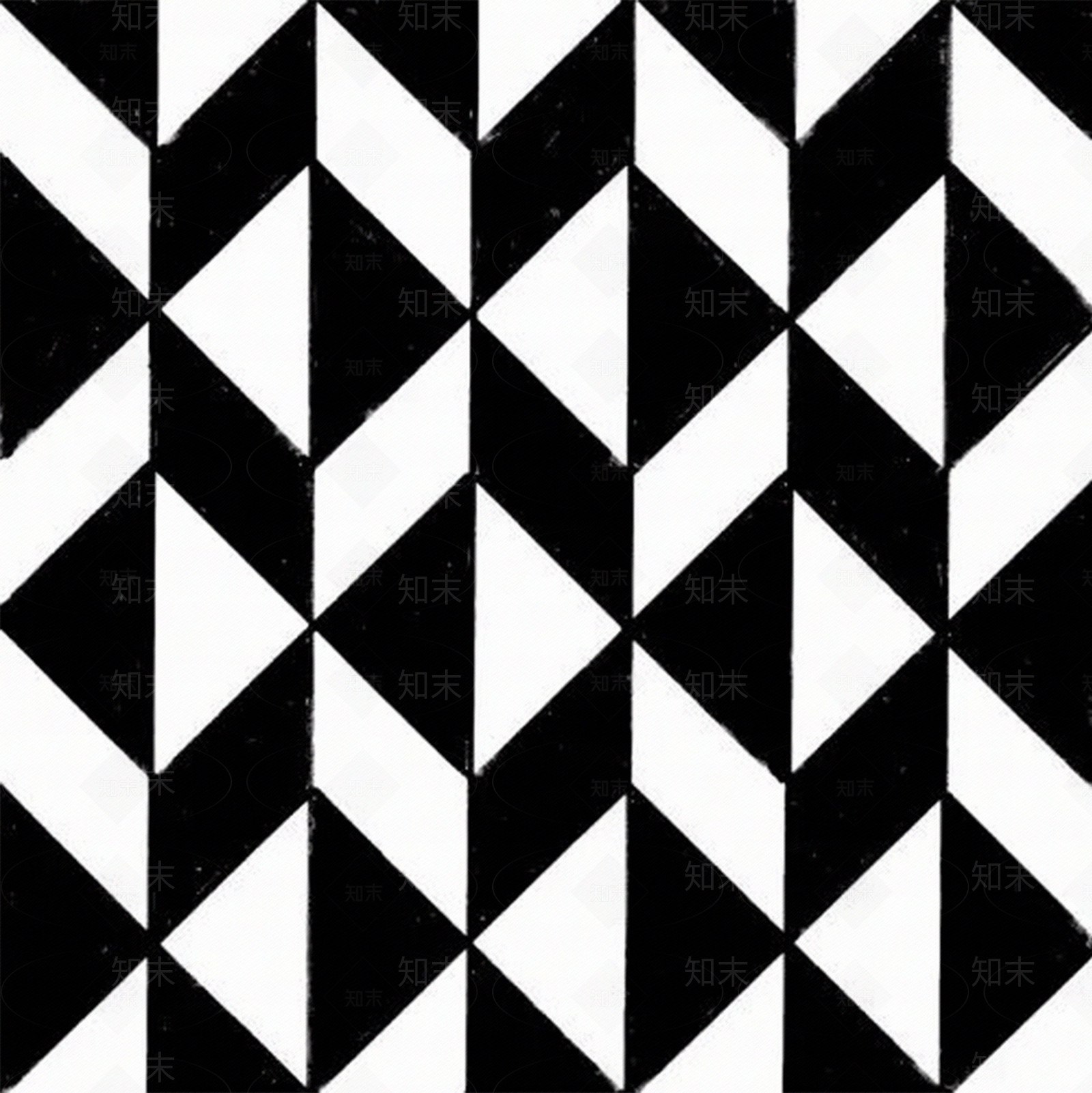 无缝黑白凹凸几何拼花瓷砖贴图下载【ID:1147361051】