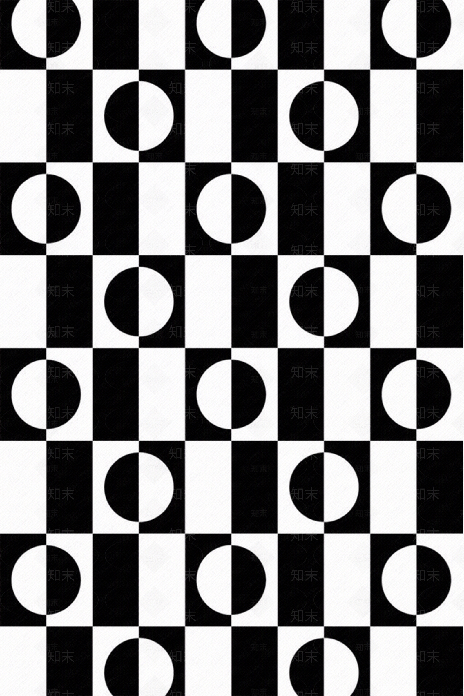 无缝黑白凹凸几何拼花瓷砖贴图下载【ID:1147361190】