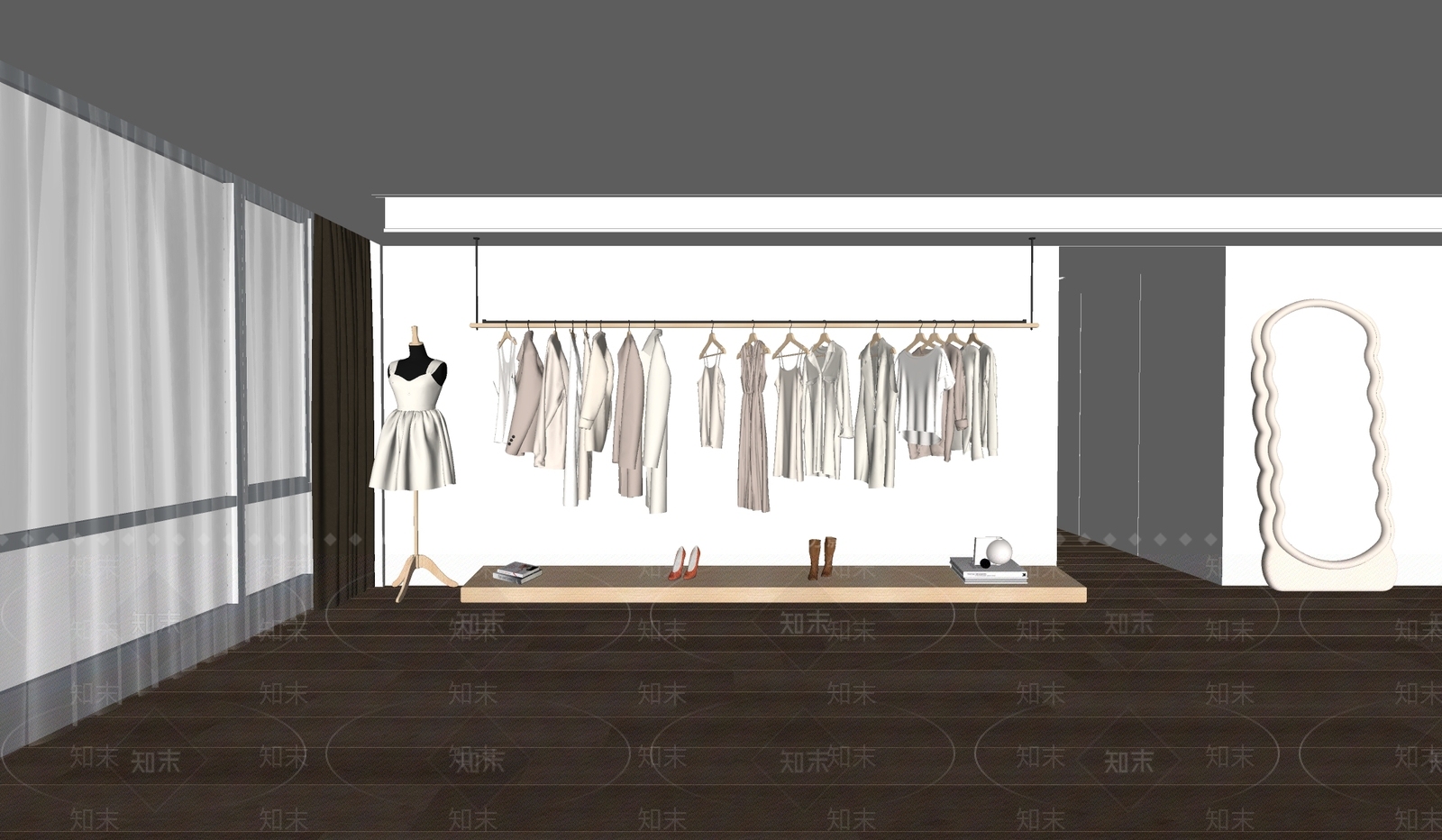 服饰鞋包组合SU模型下载【ID:1147363787】