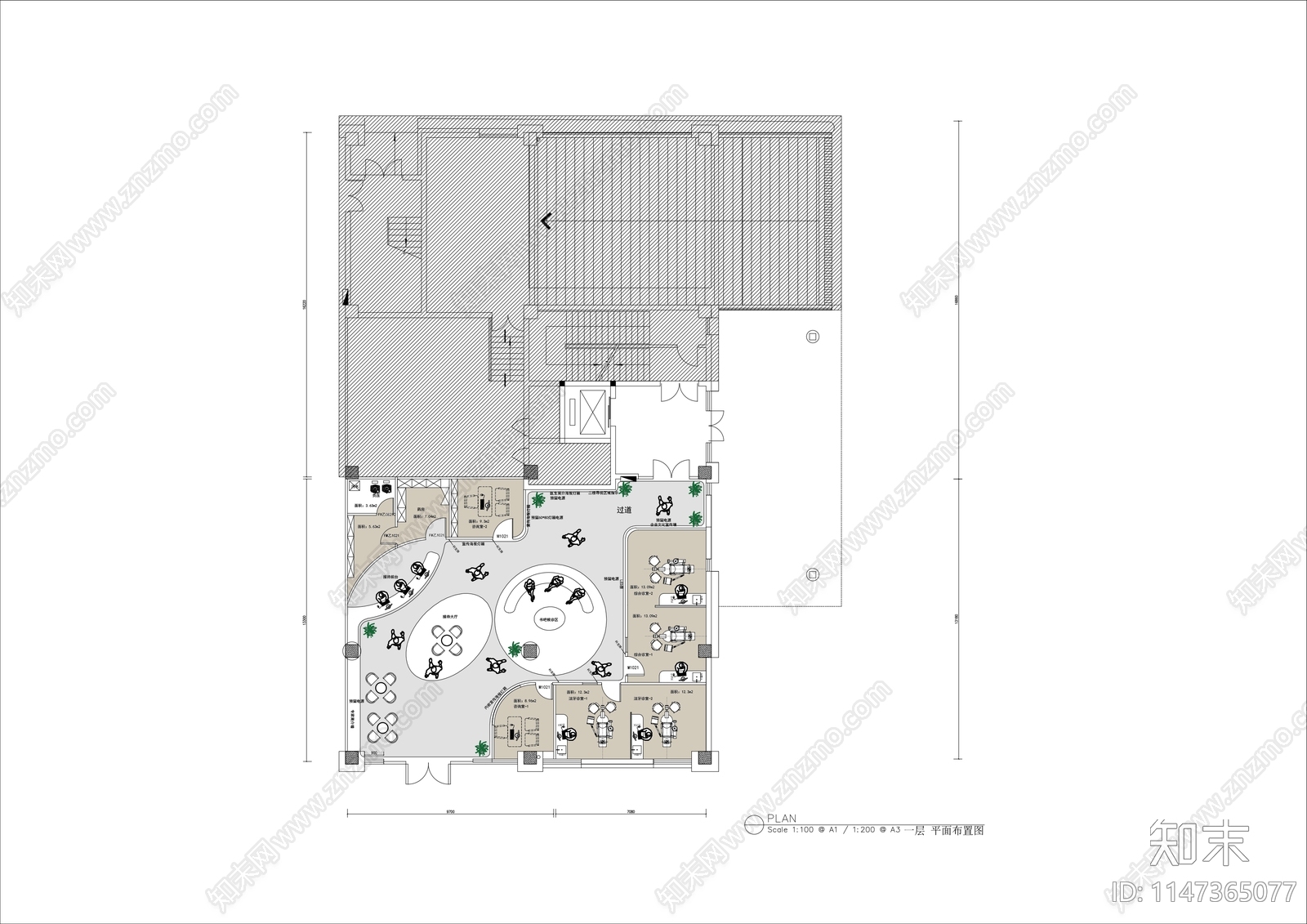 两层口腔医院平面cad施工图下载【ID:1147365077】