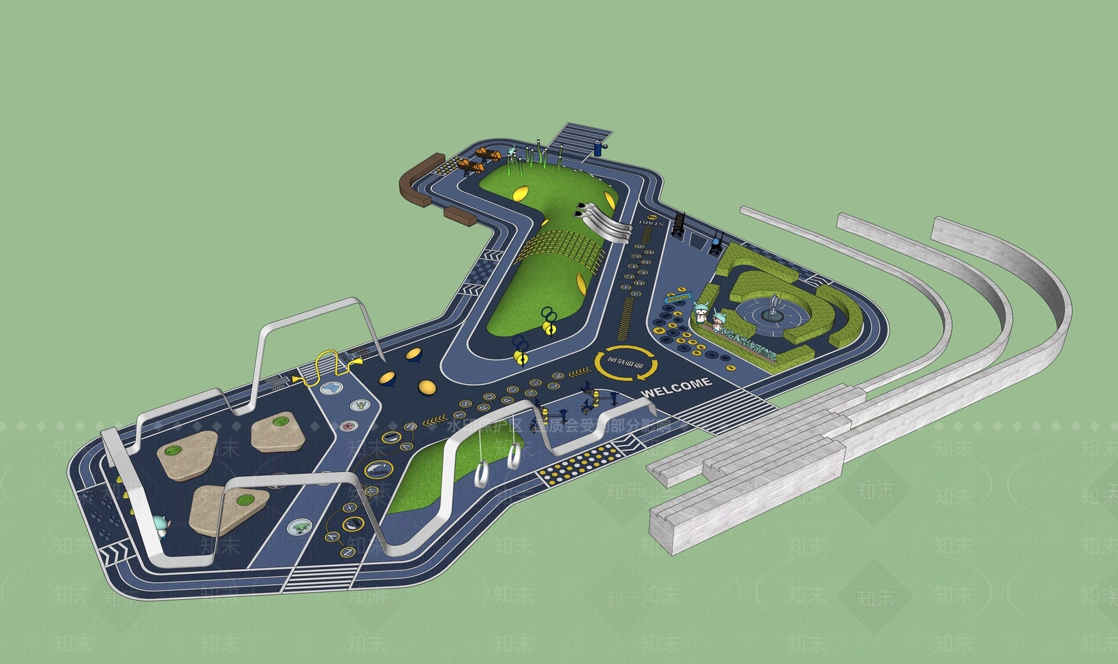 儿童活动空间SU模型下载【ID:1147368909】