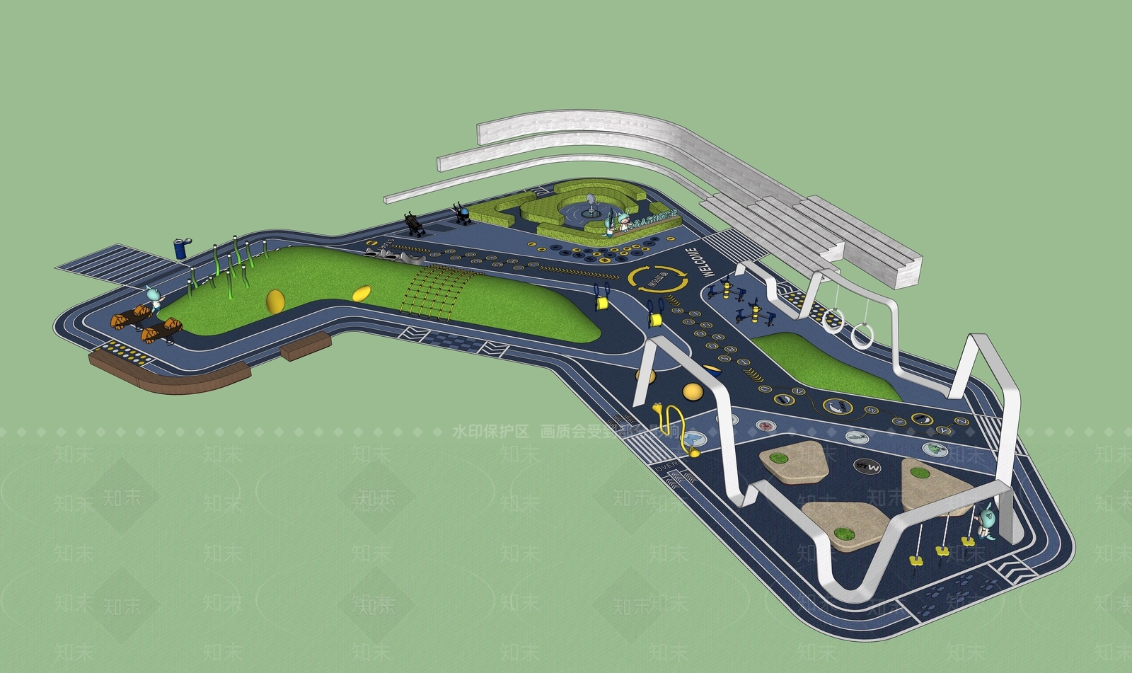 儿童活动空间SU模型下载【ID:1147368909】