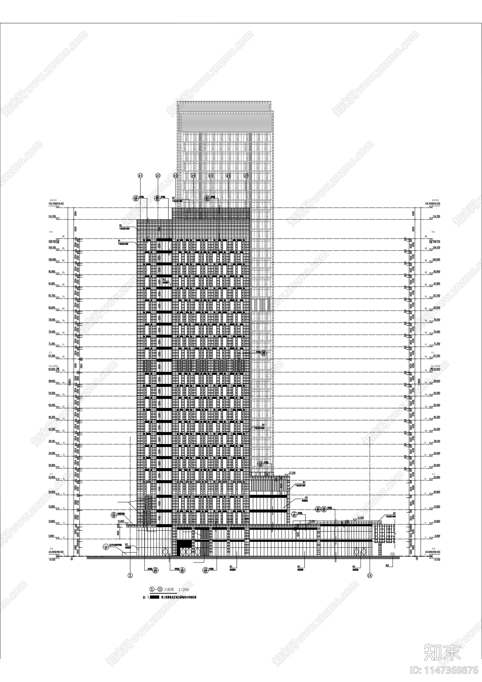 铁狮门商业建筑cad施工图下载【ID:1147369876】