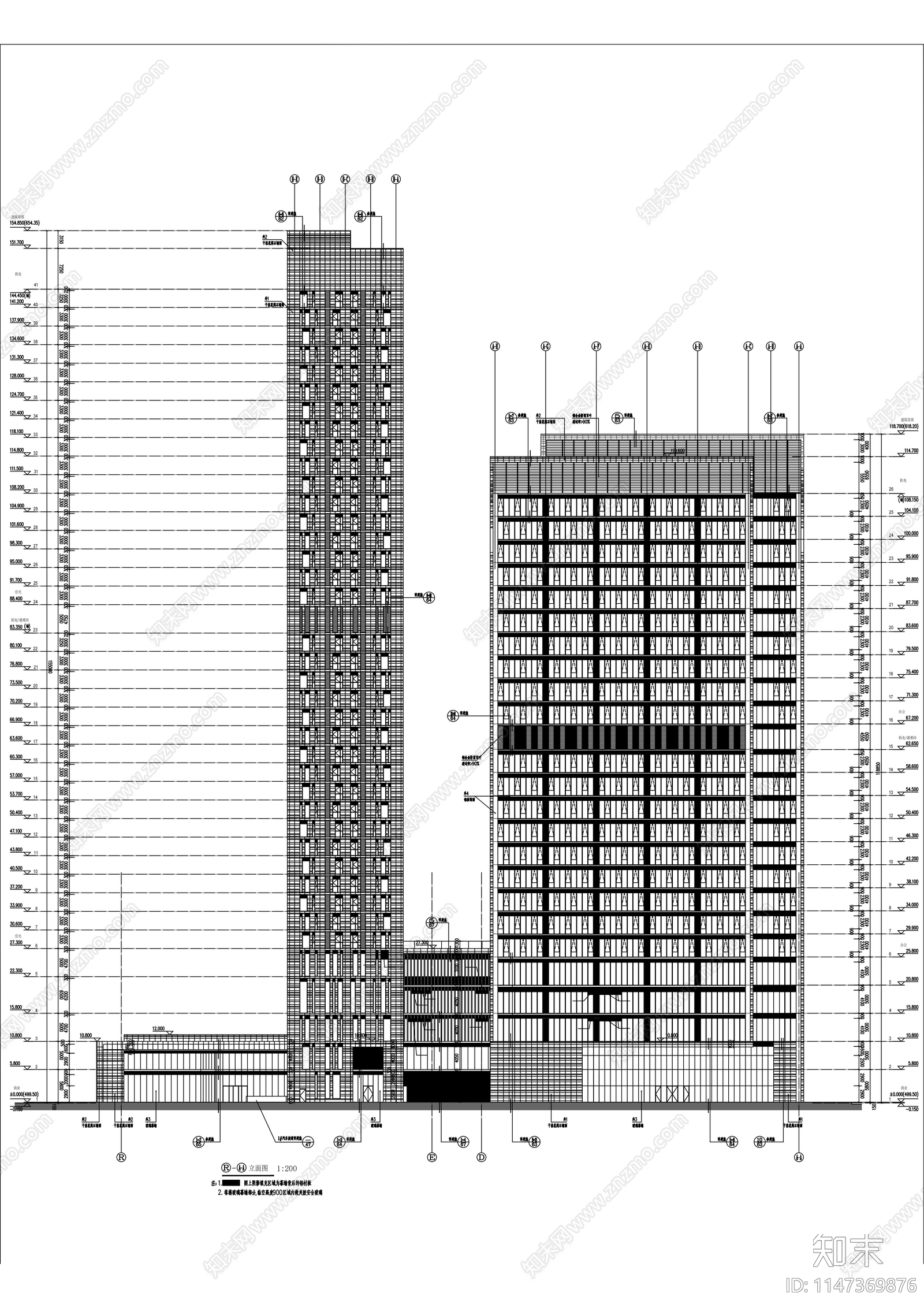 铁狮门商业建筑cad施工图下载【ID:1147369876】