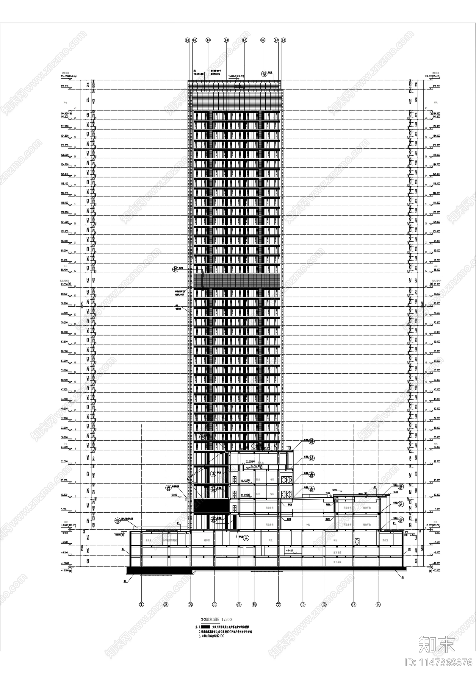 铁狮门商业建筑cad施工图下载【ID:1147369876】