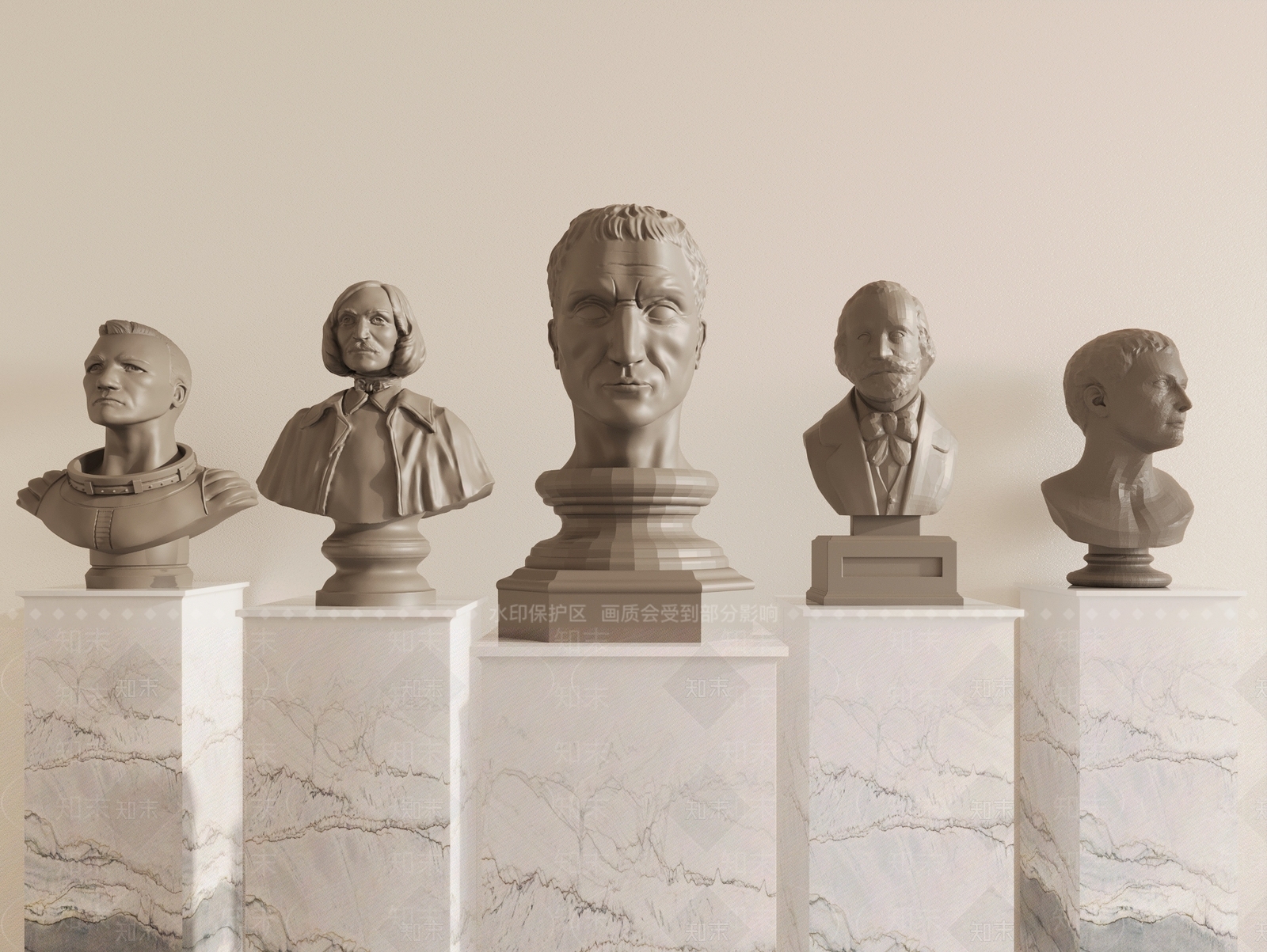 现代人像雕塑3D模型下载【ID:1147377560】