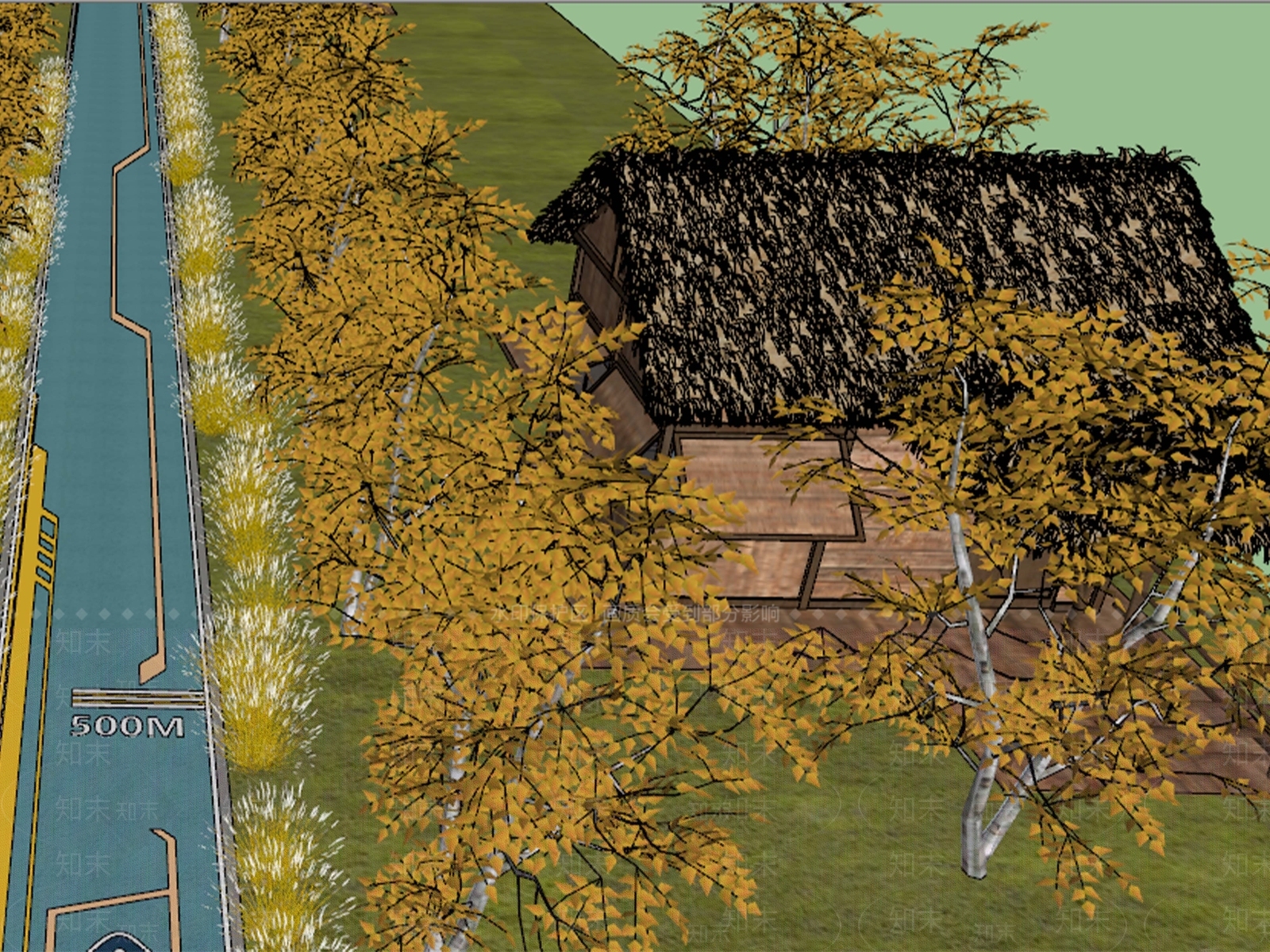 人行道步行道SU模型下载【ID:1147382315】