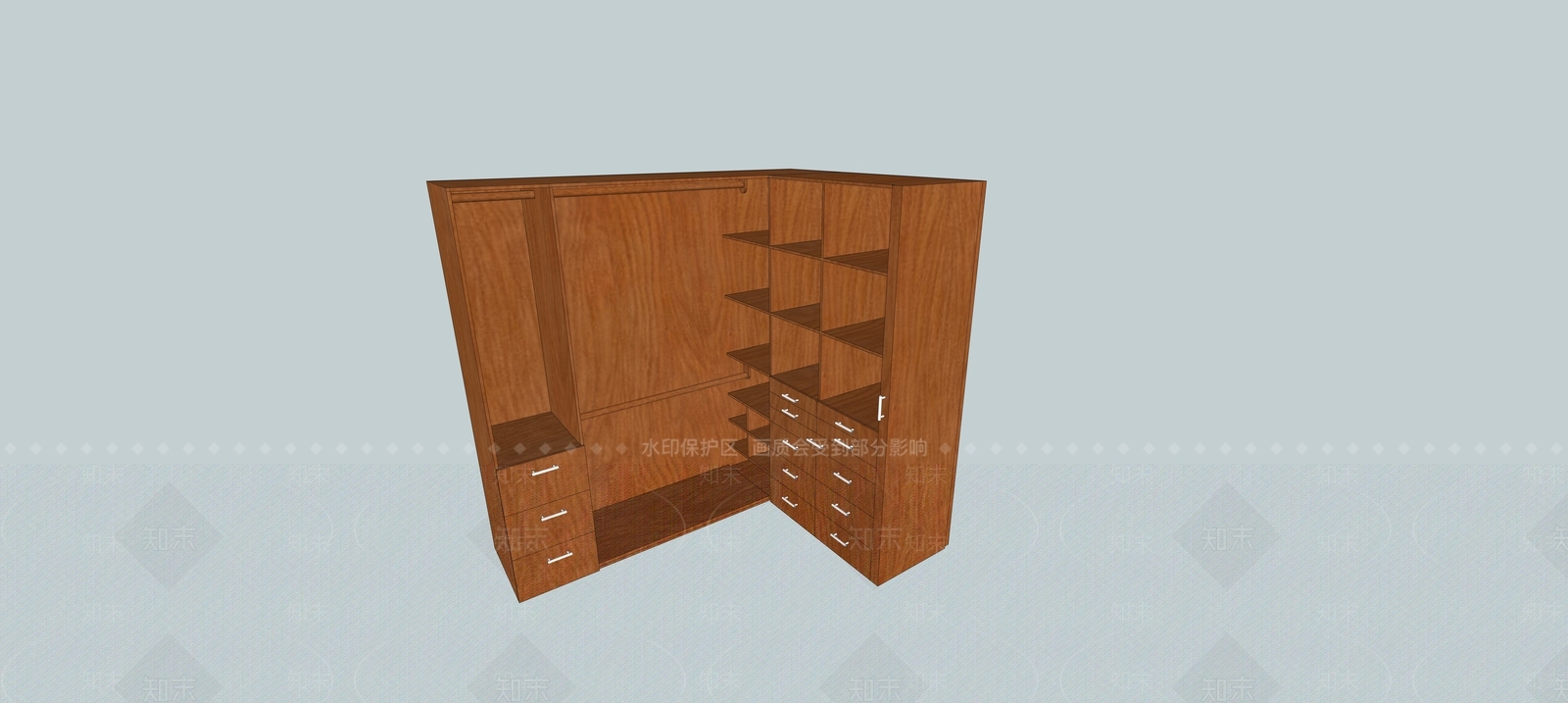 现代风格衣橱SU模型下载【ID:1147383323】