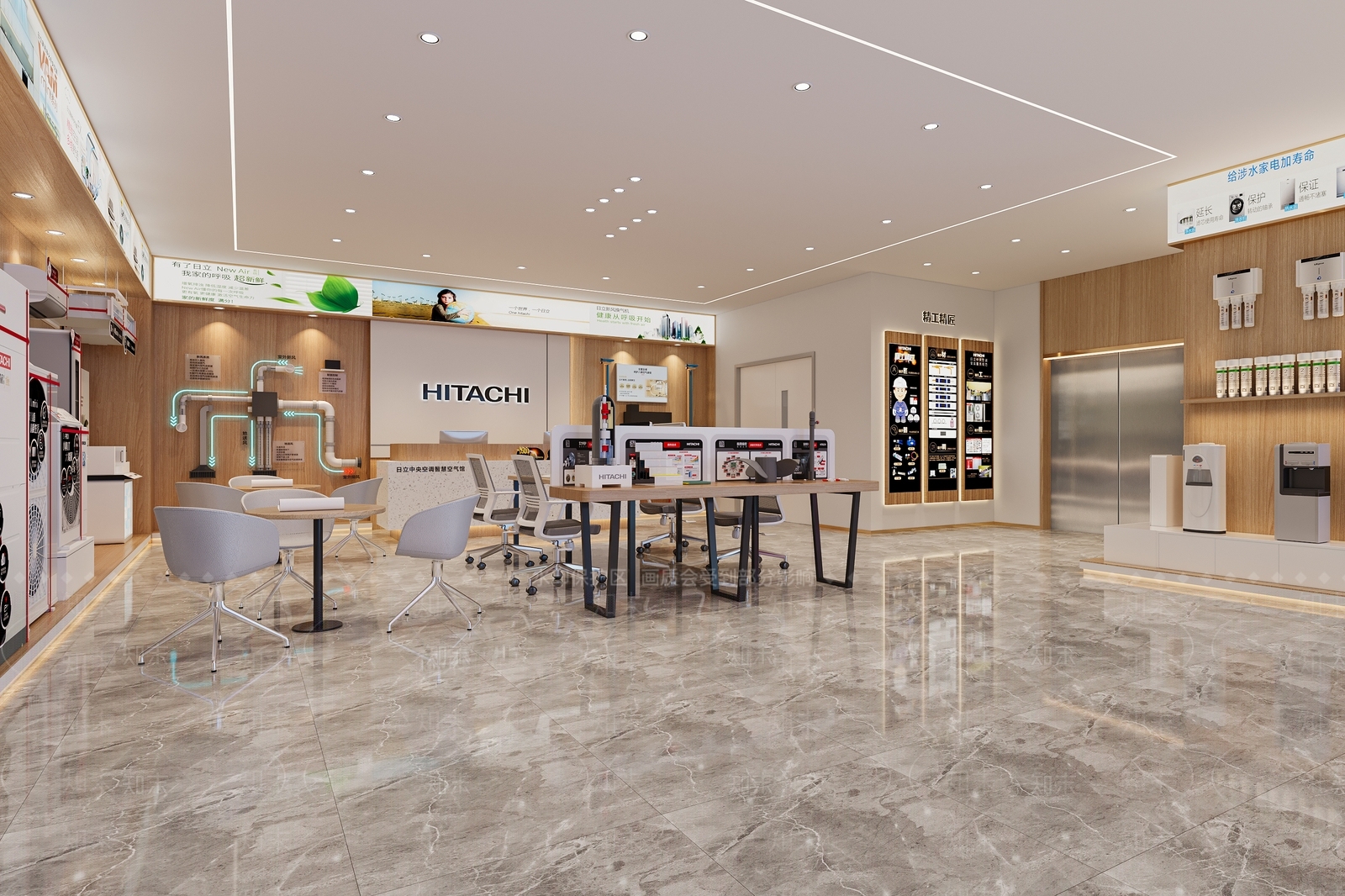 日立空调展厅3D模型下载【ID:1147383861】