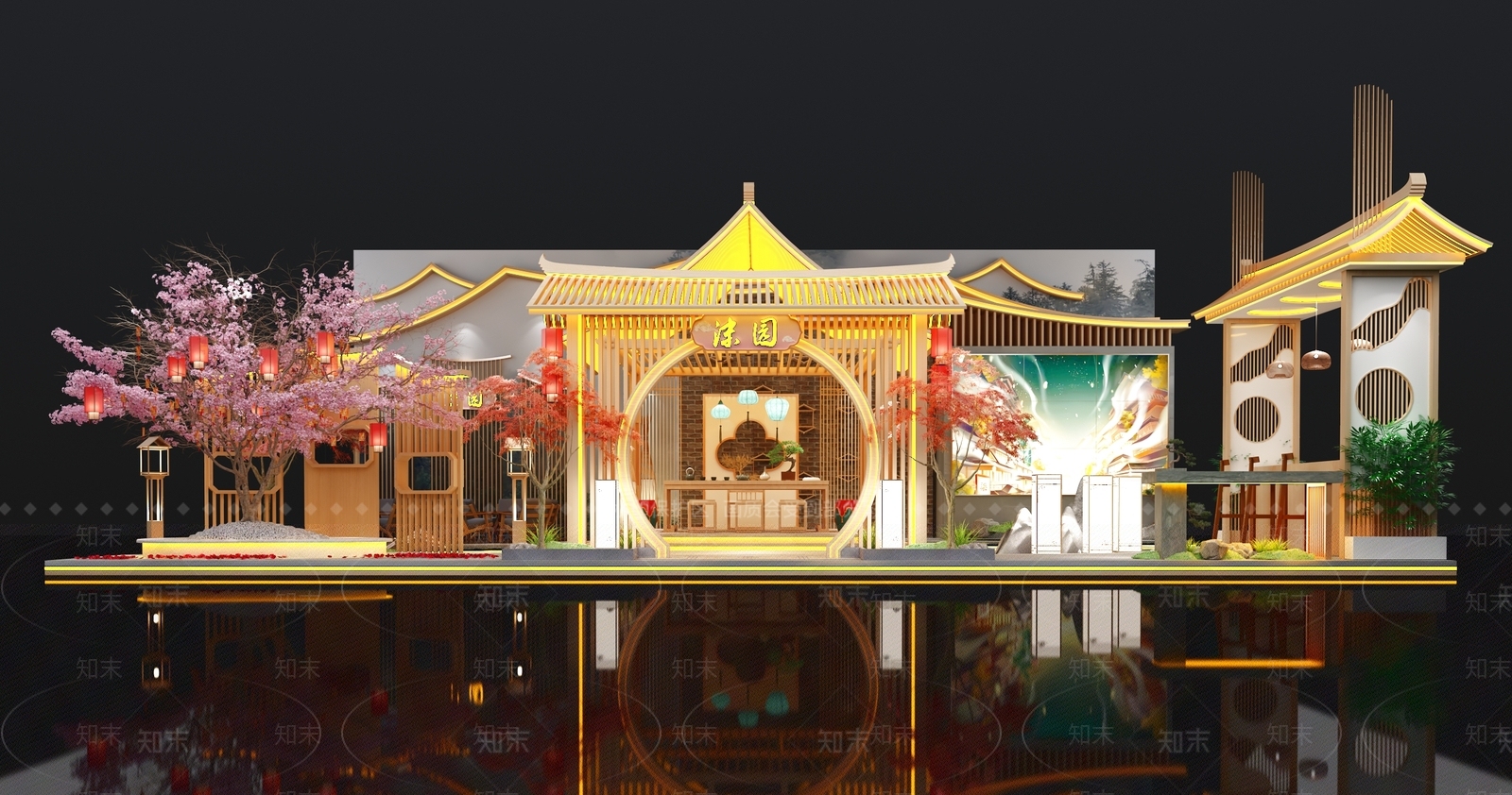 新中式茶馆3D模型下载【ID:1147384150】
