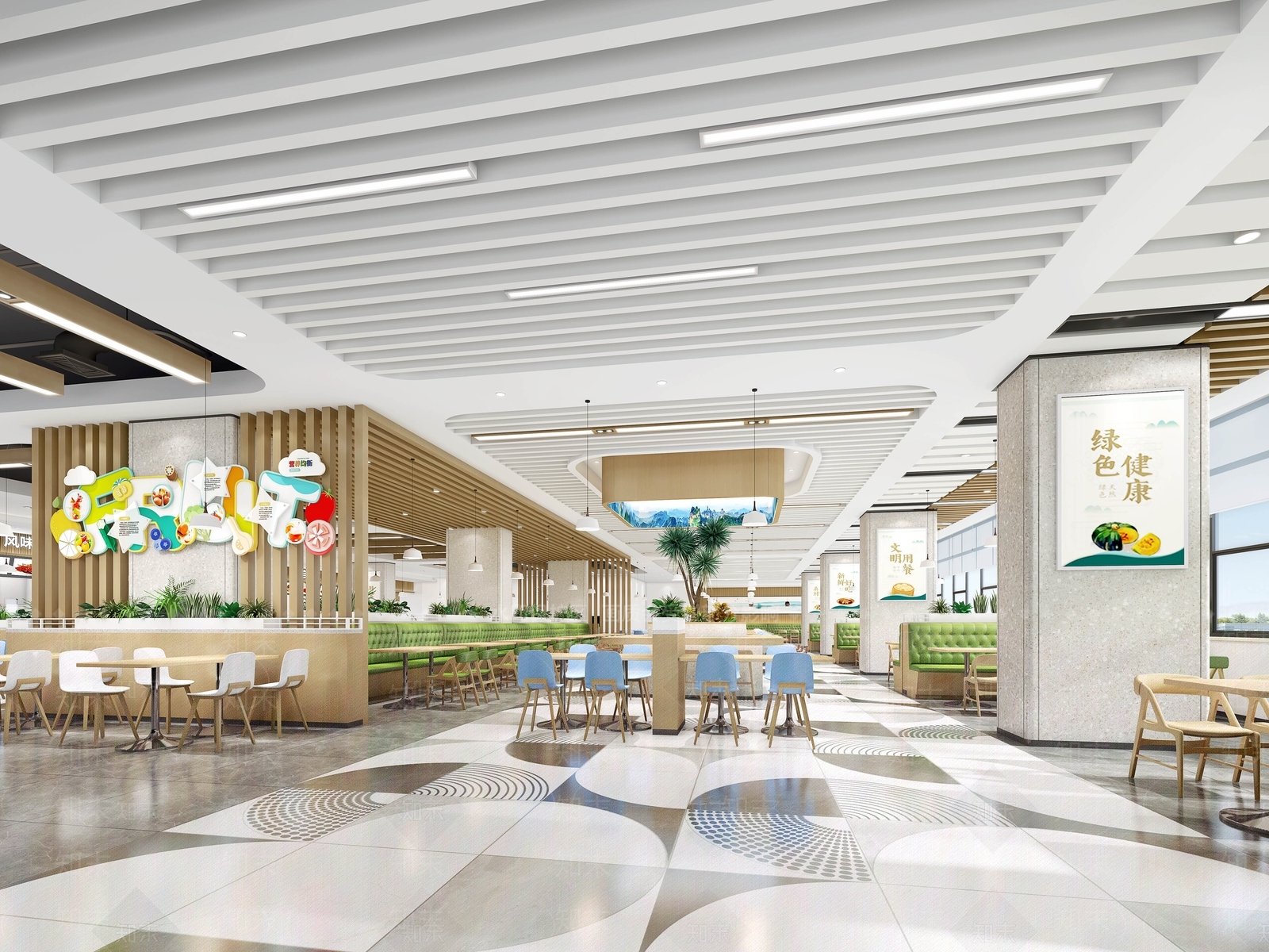 员工餐厅3D模型下载【ID:1147385783】