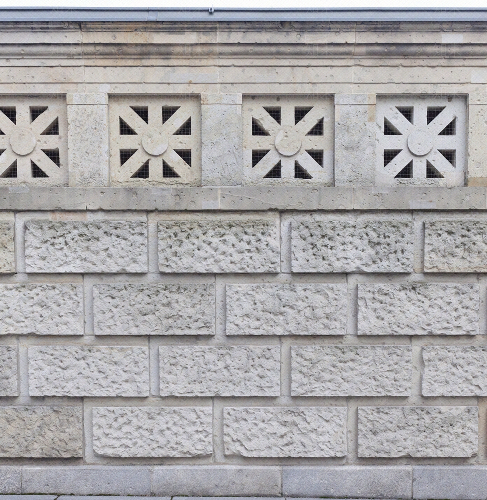 无缝石材围墙中式镂空雕花贴图下载【ID:1147387049】