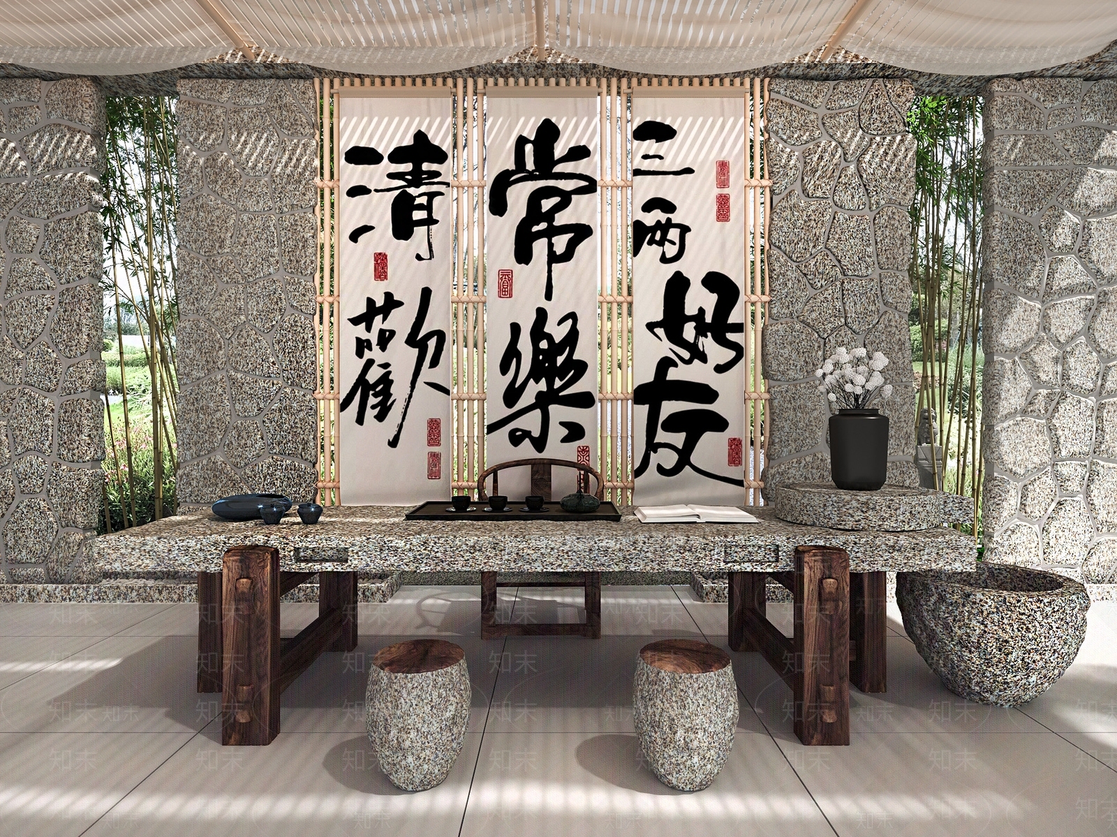 茶室3D模型下载【ID:1147389354】