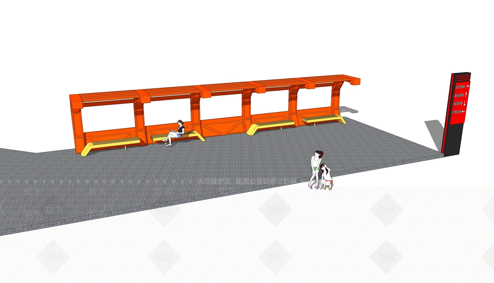 现代风格亭子SU模型下载【ID:1147389468】