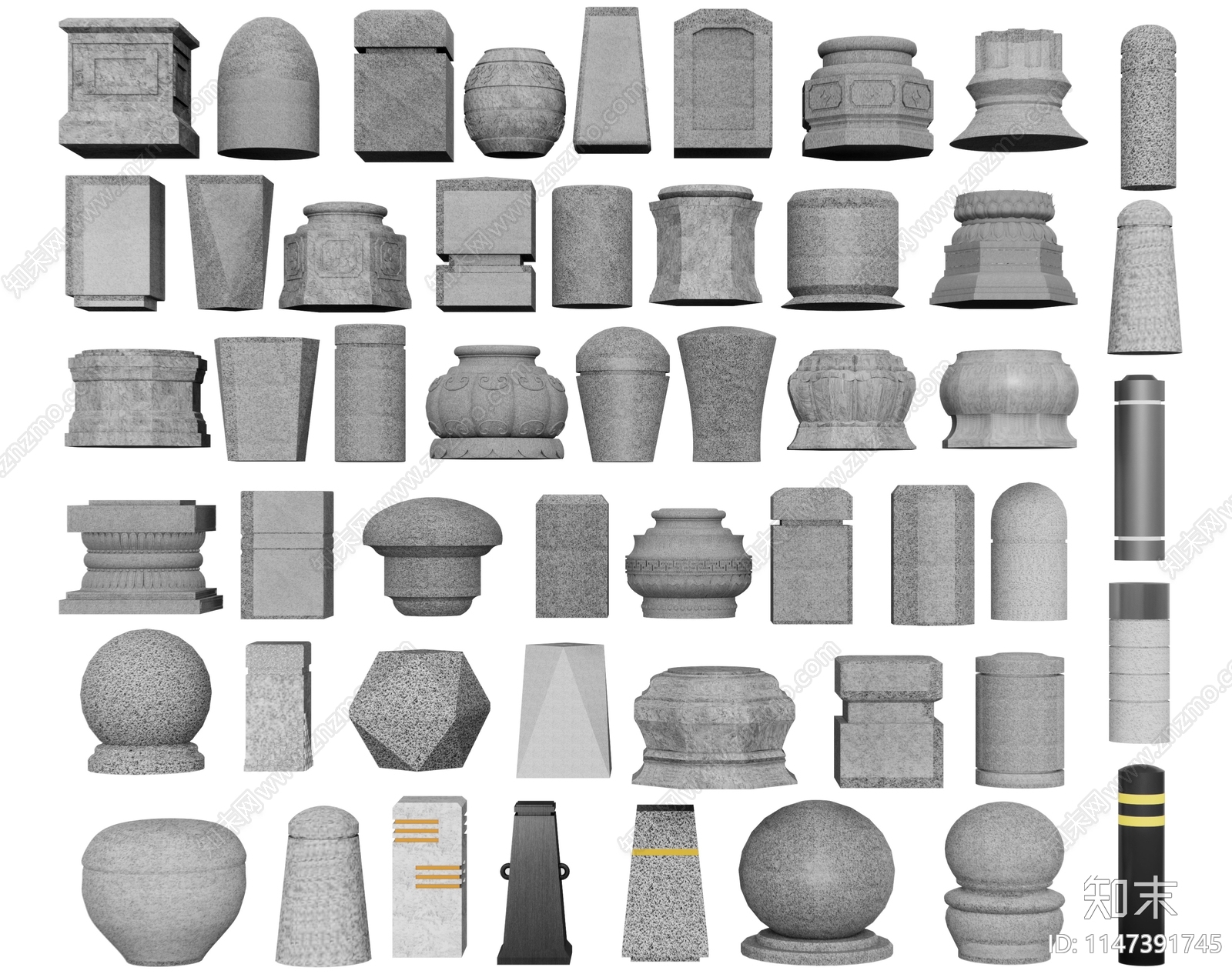 现代车挡石3D模型下载【ID:1147391745】