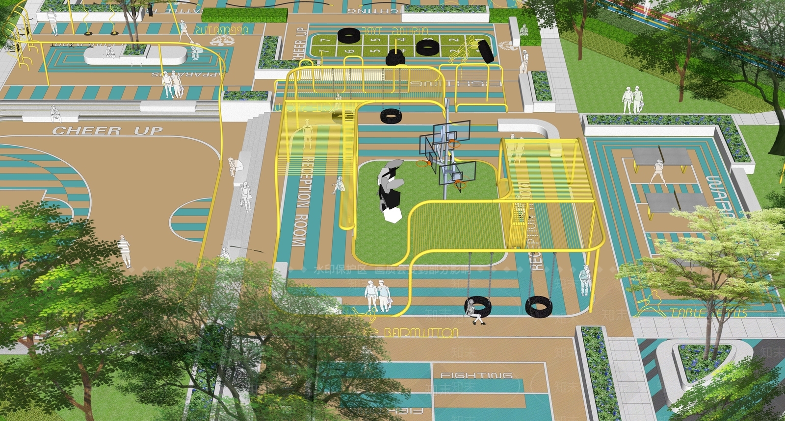 体育运动公园SU模型下载【ID:1147392975】