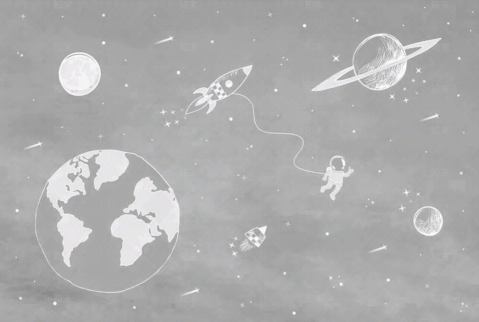 太空墙壁壁纸贴图下载【ID:1147392869】