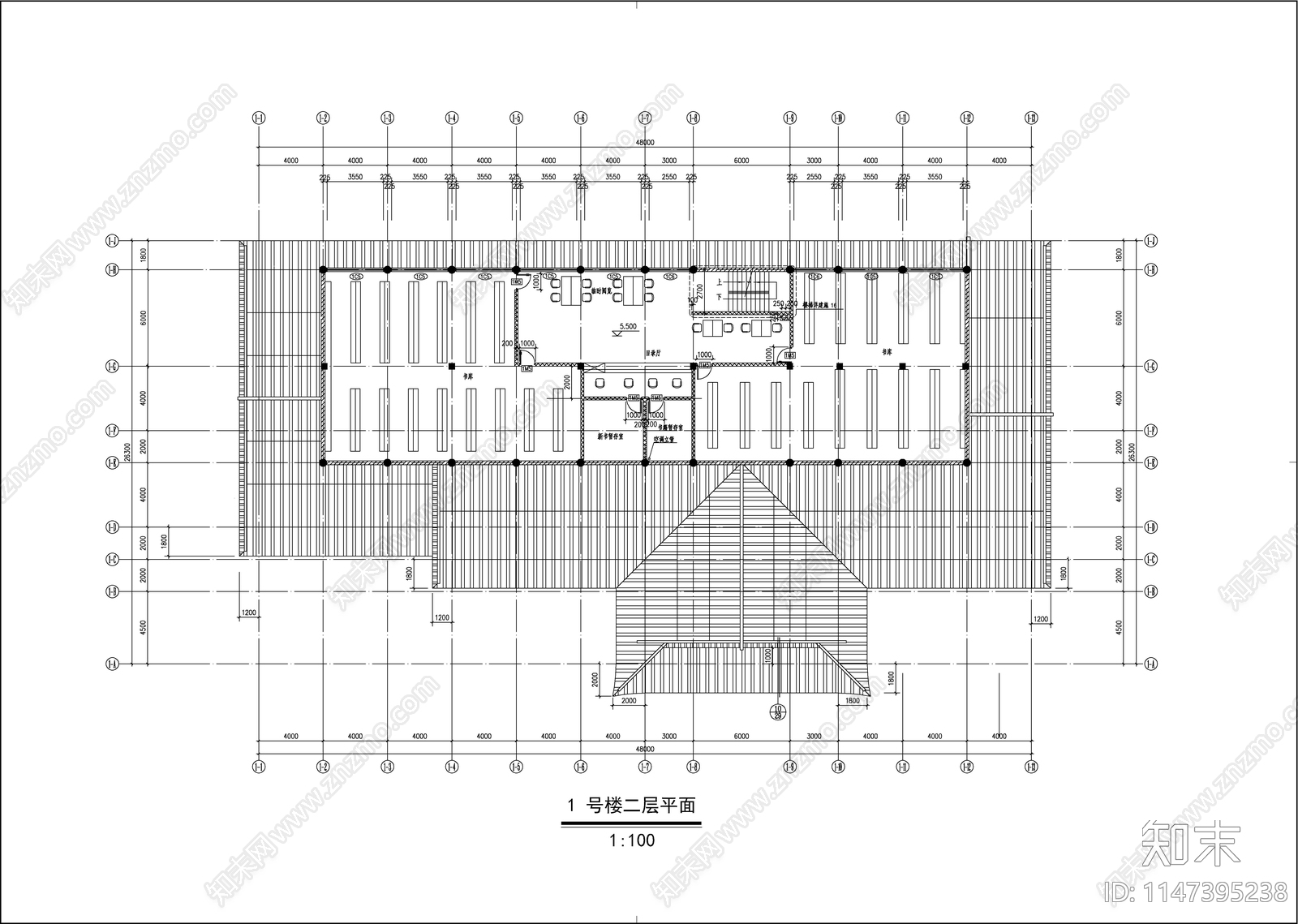 中式公共建筑cad施工图下载【ID:1147395238】