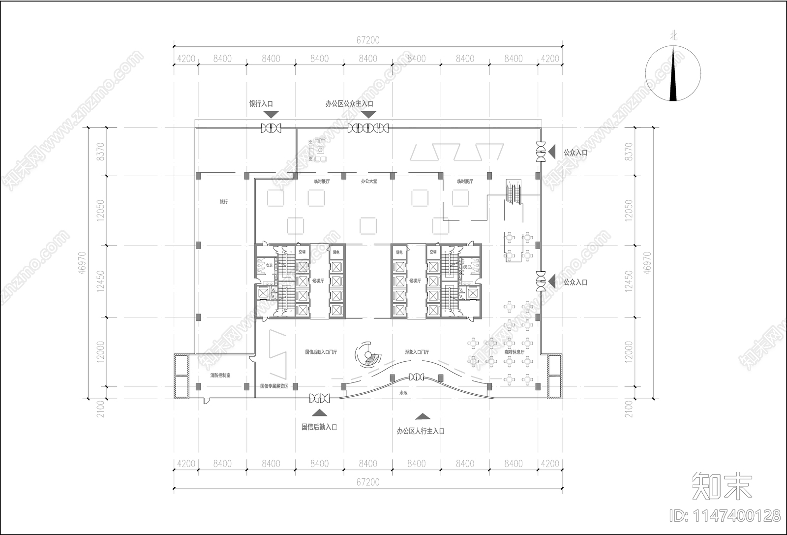 120米超高层办公塔楼cad施工图下载【ID:1147400128】