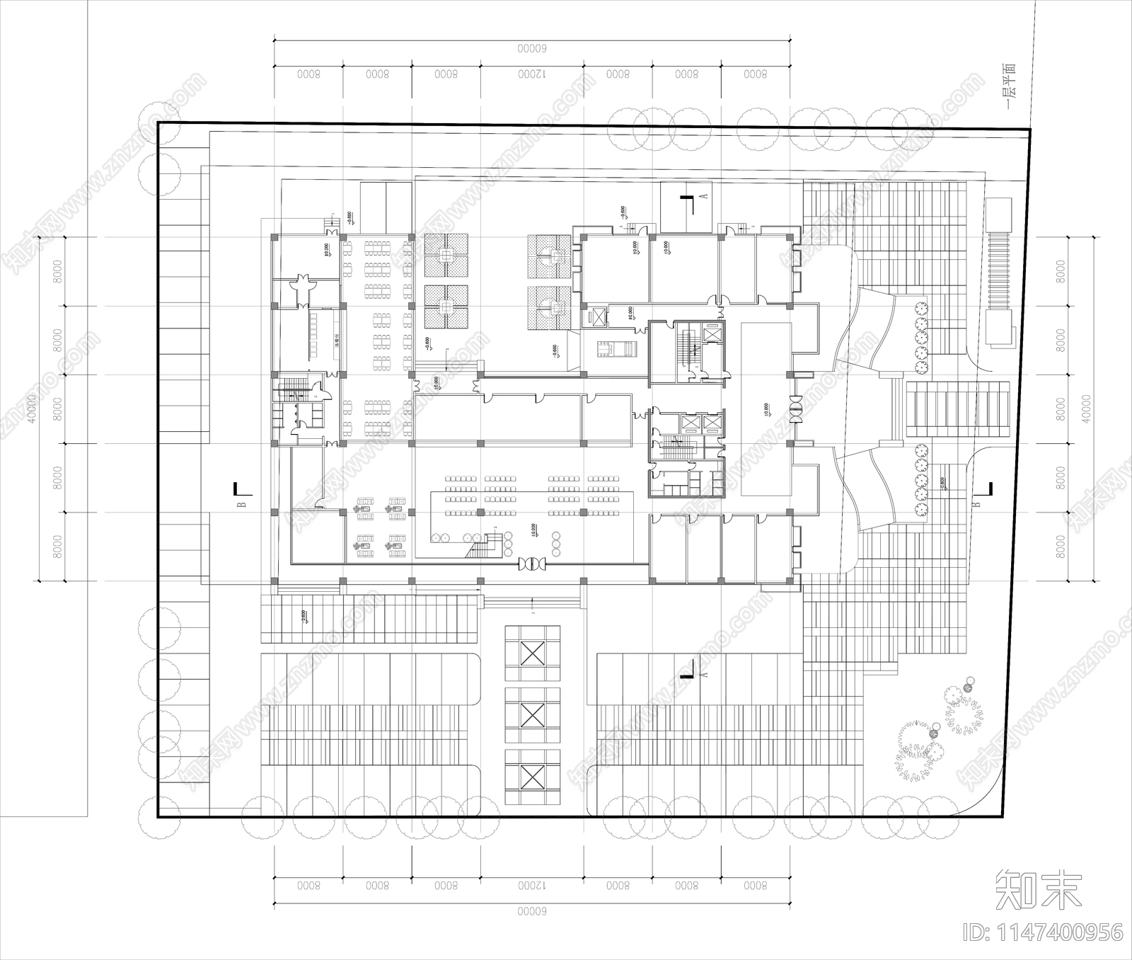 高层办公楼塔楼施工图下载【ID:1147400956】