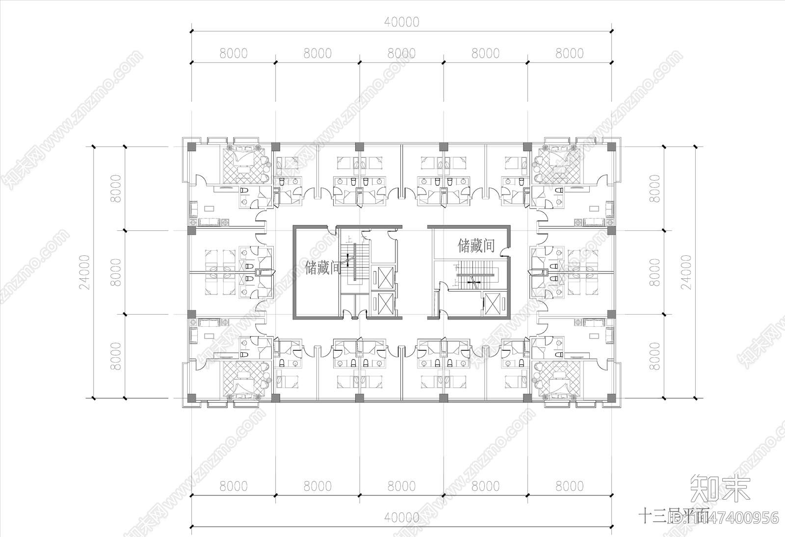 高层办公楼塔楼施工图下载【ID:1147400956】