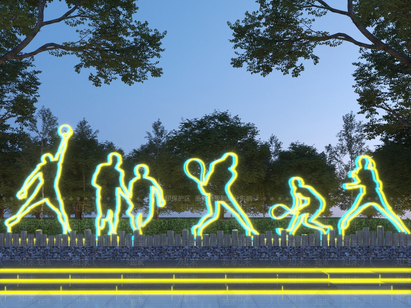 现代运动人物剪影雕塑3D模型下载【ID:1147402583】