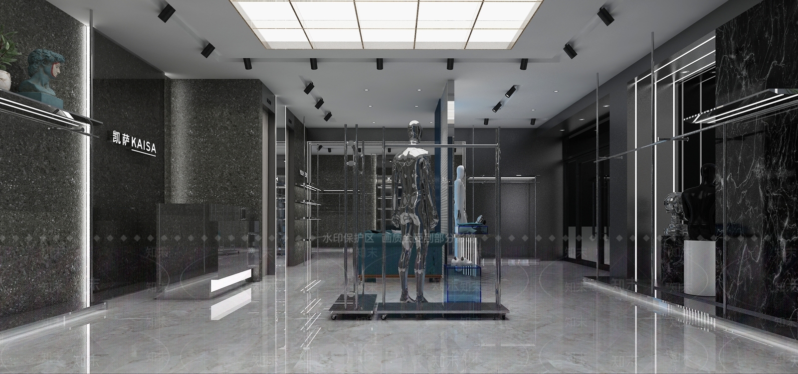 欧货男装店铺设计3D模型下载【ID:1147408575】