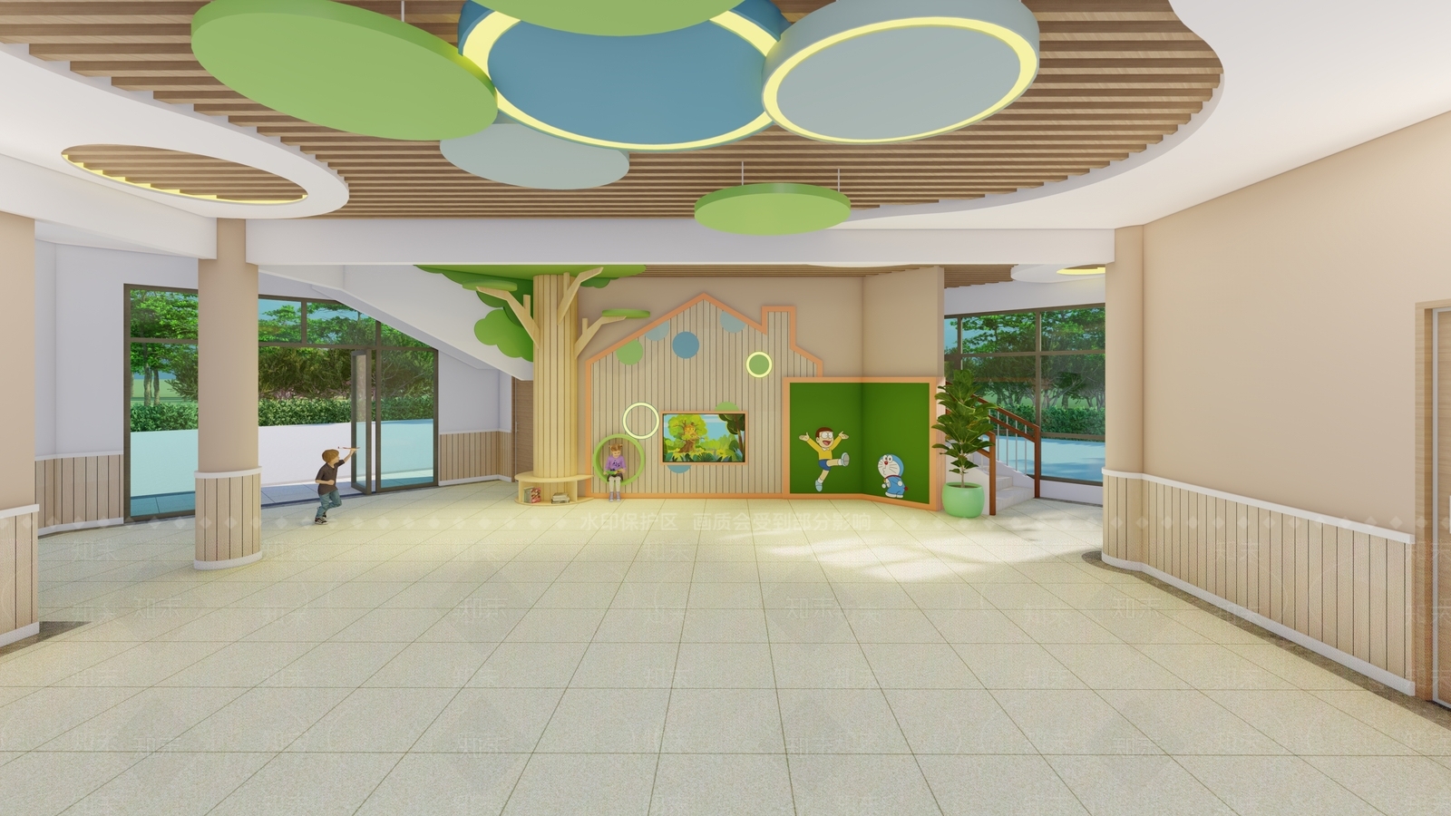 幼儿园大厅SU模型下载【ID:1147409431】