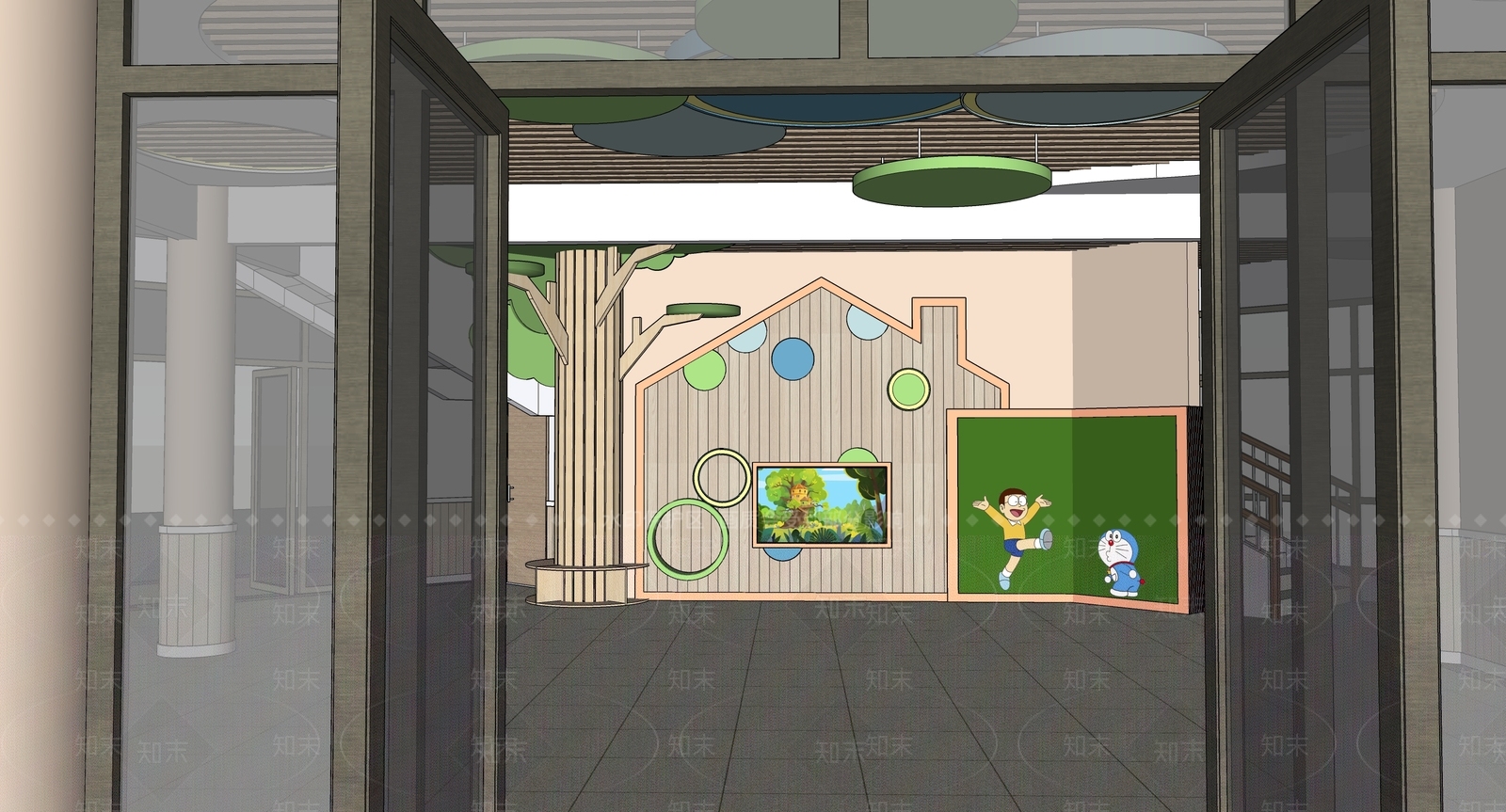 幼儿园大厅SU模型下载【ID:1147409431】