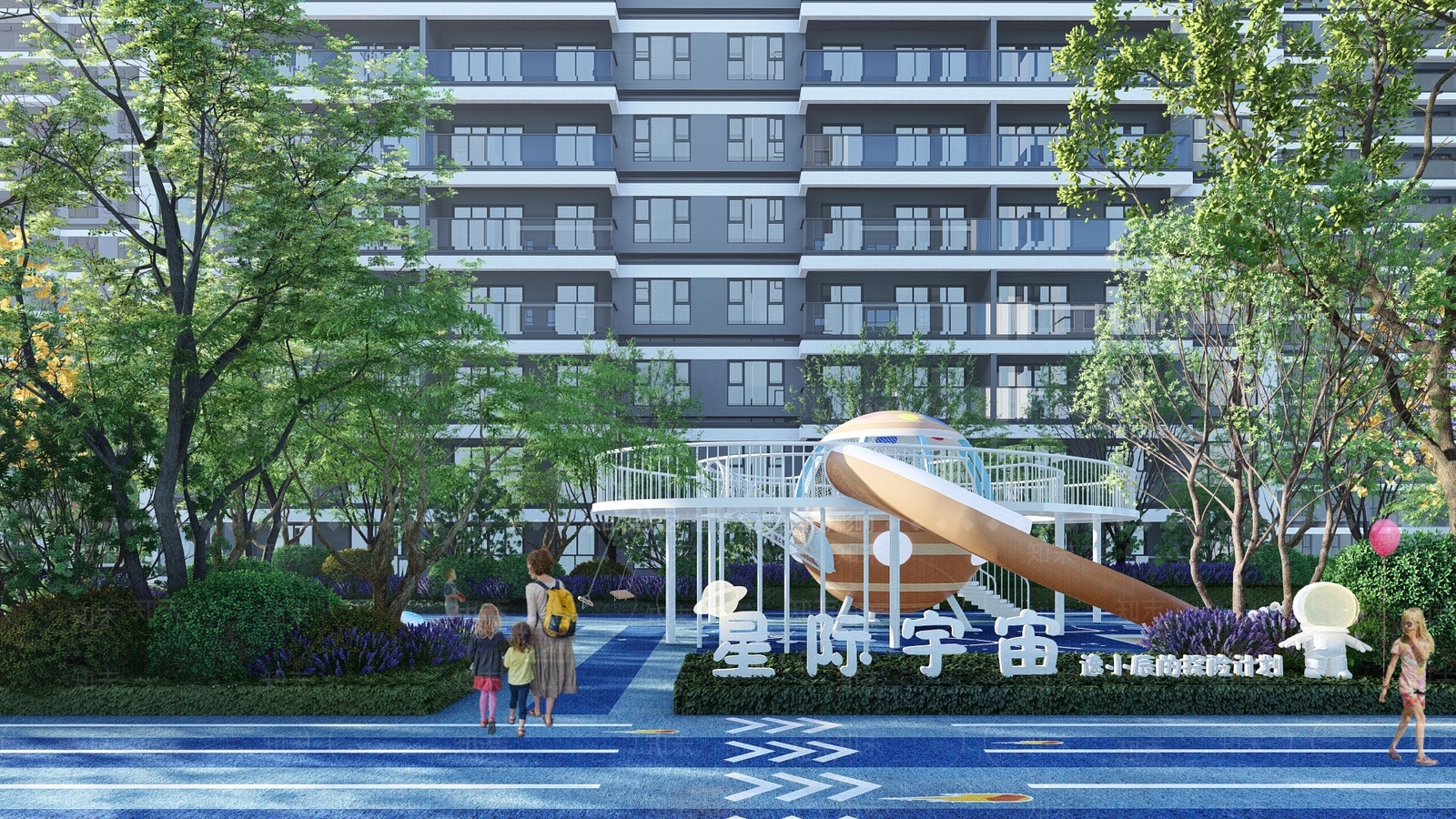 现代自然居住区景观SU模型下载【ID:1147413257】