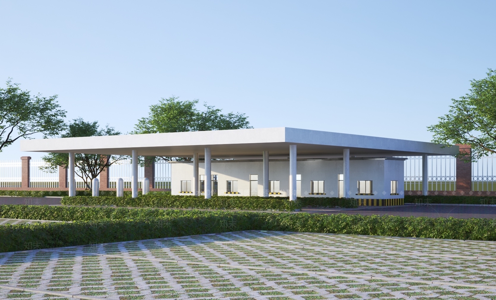 现代厂房仓库建筑3D模型下载【ID:1147413033】