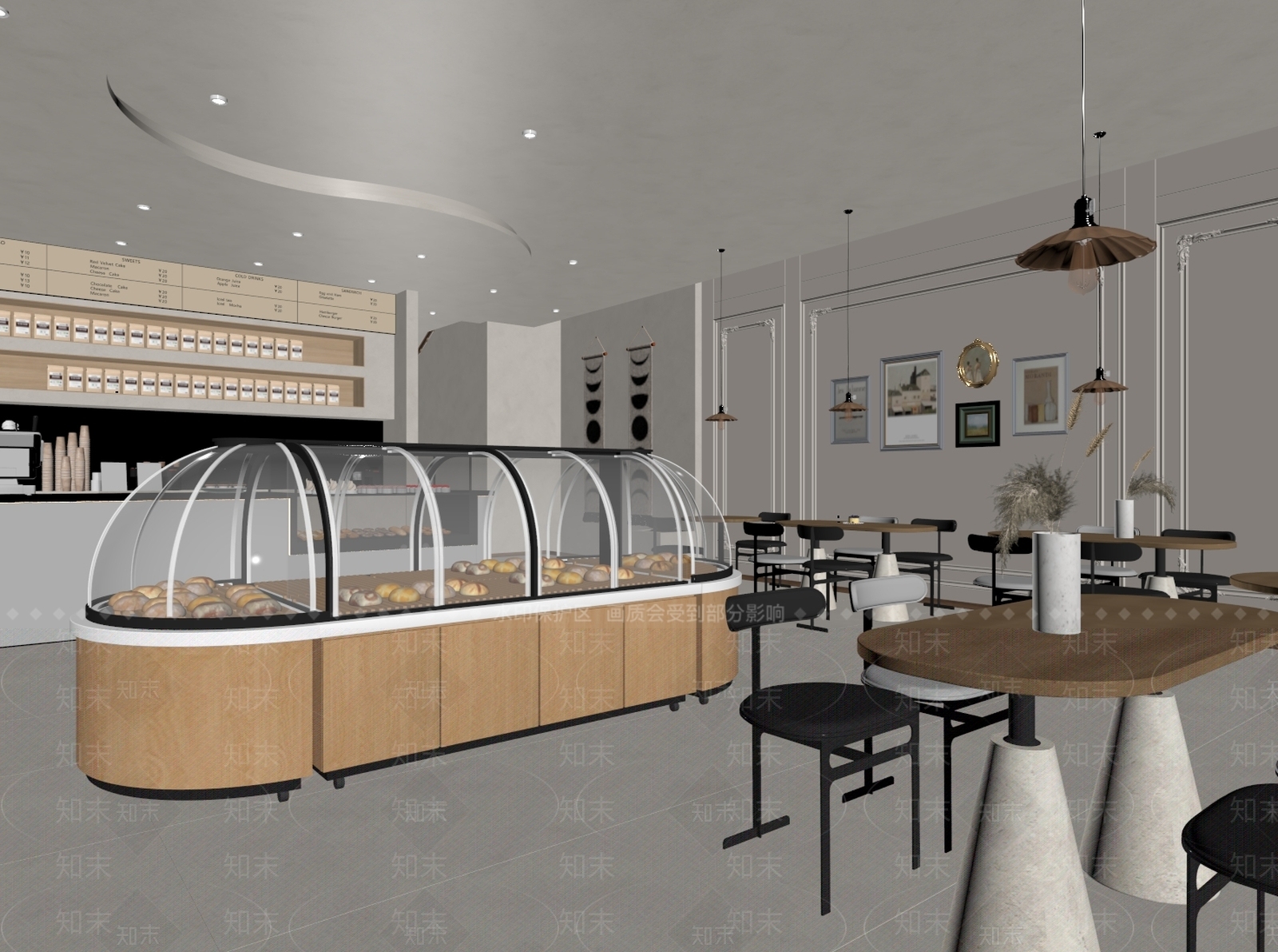 现代蛋糕店SU模型下载【ID:1147414086】