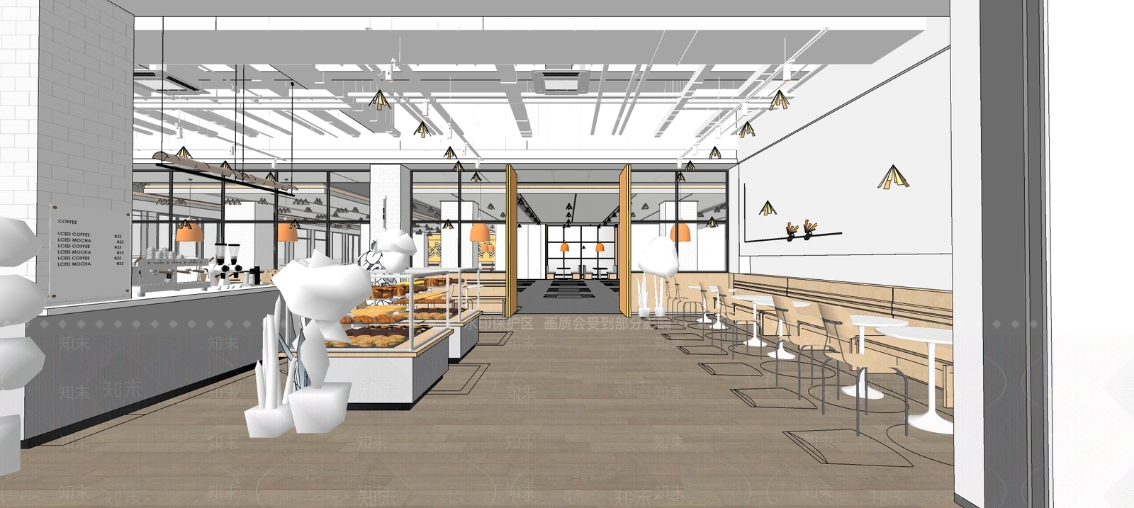 员工食堂SU模型下载【ID:1147415657】