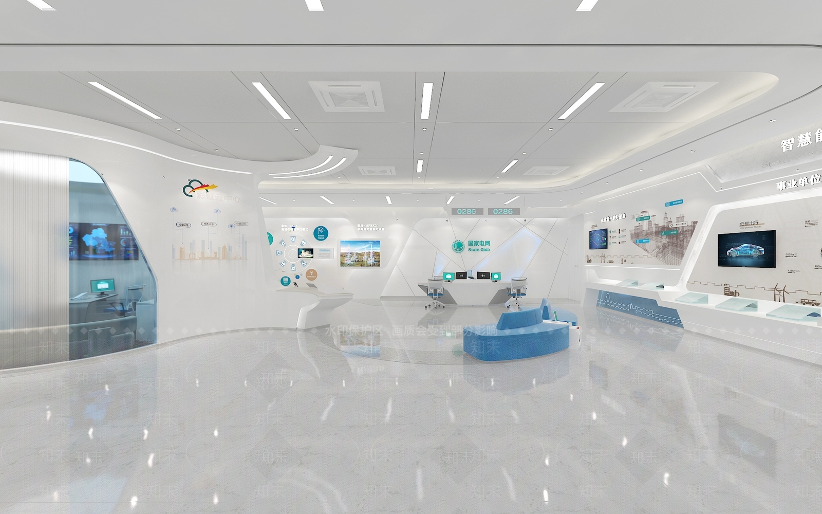 现代国家电网展厅SU模型下载【ID:1147414875】