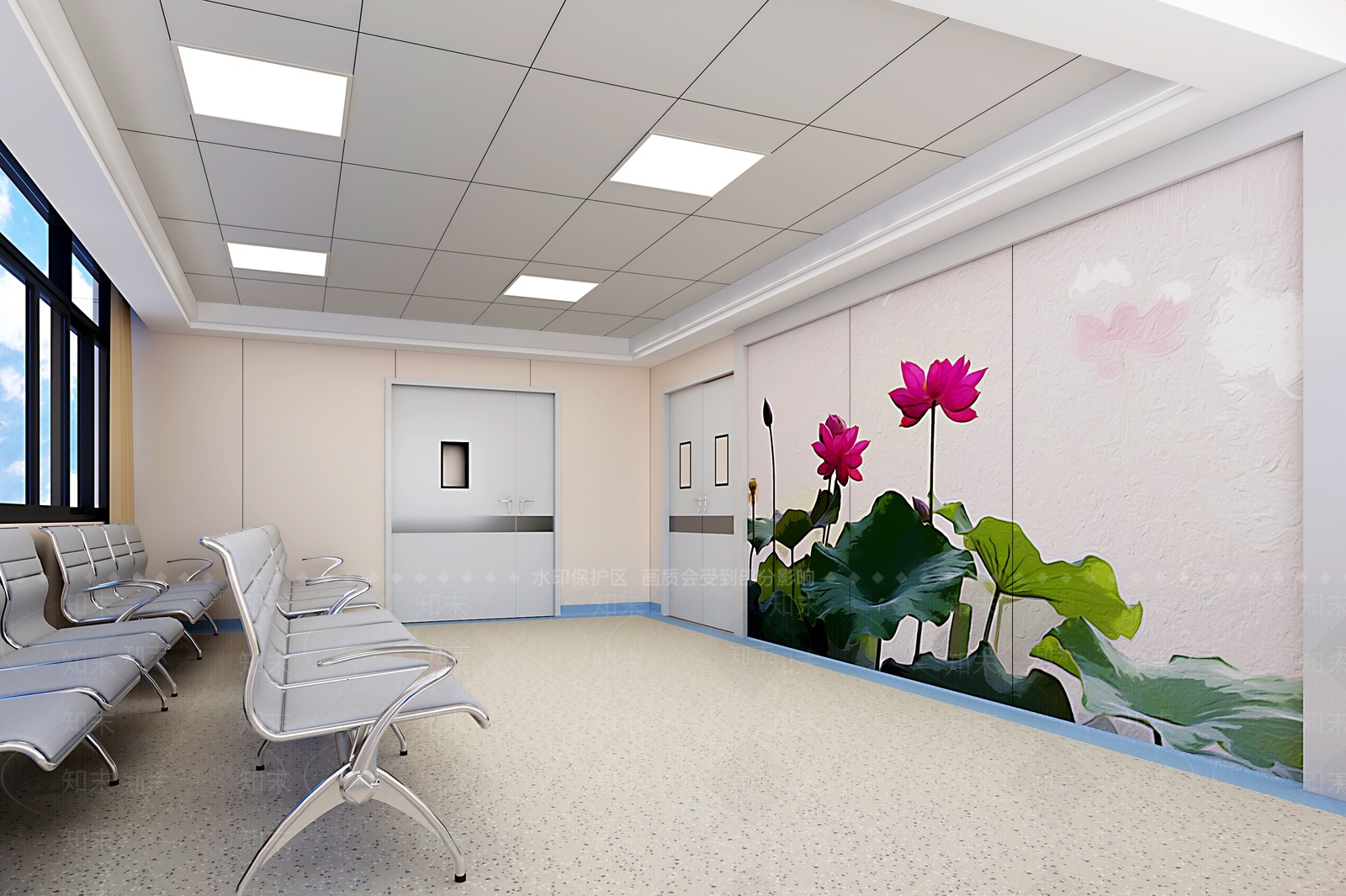 现代医院等候区3D模型下载【ID:1147419509】