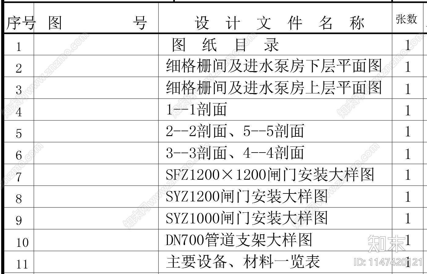 细格栅污水提升泵站设计图cad施工图下载【ID:1147420121】