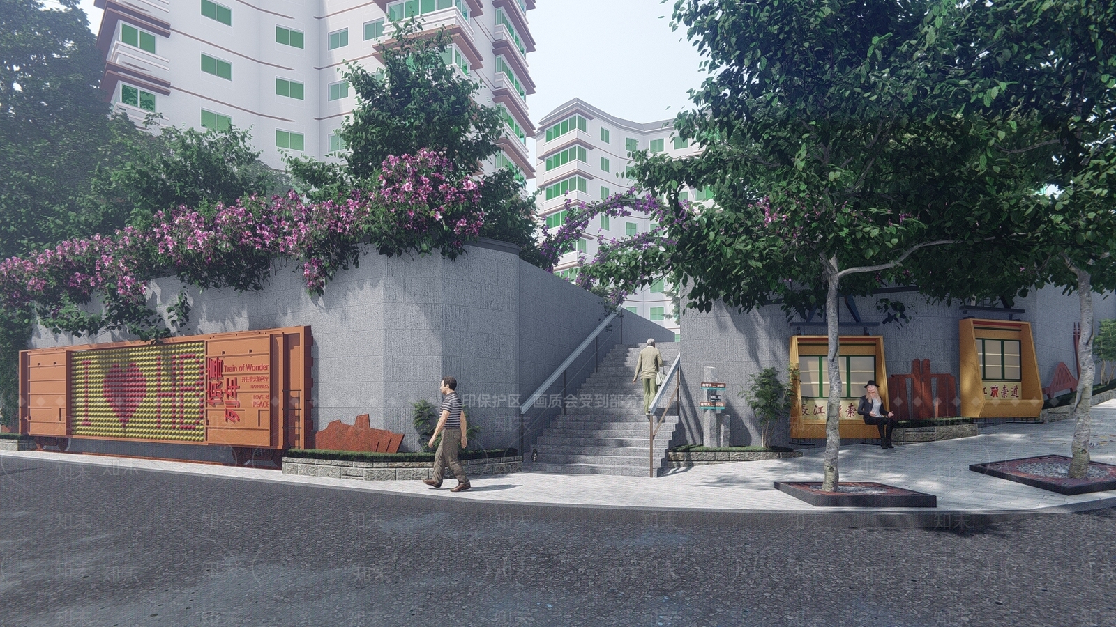 山城重庆网红打卡景墙SU模型下载【ID:1147420567】