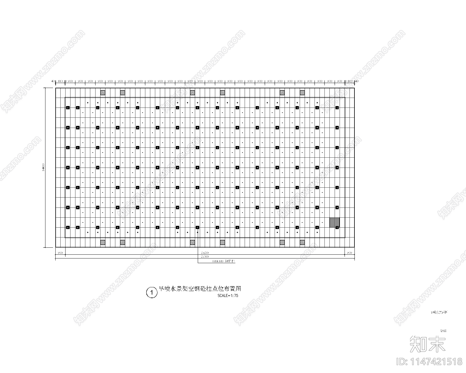 钢砼压顶架空旱喷水景施工图下载【ID:1147421518】